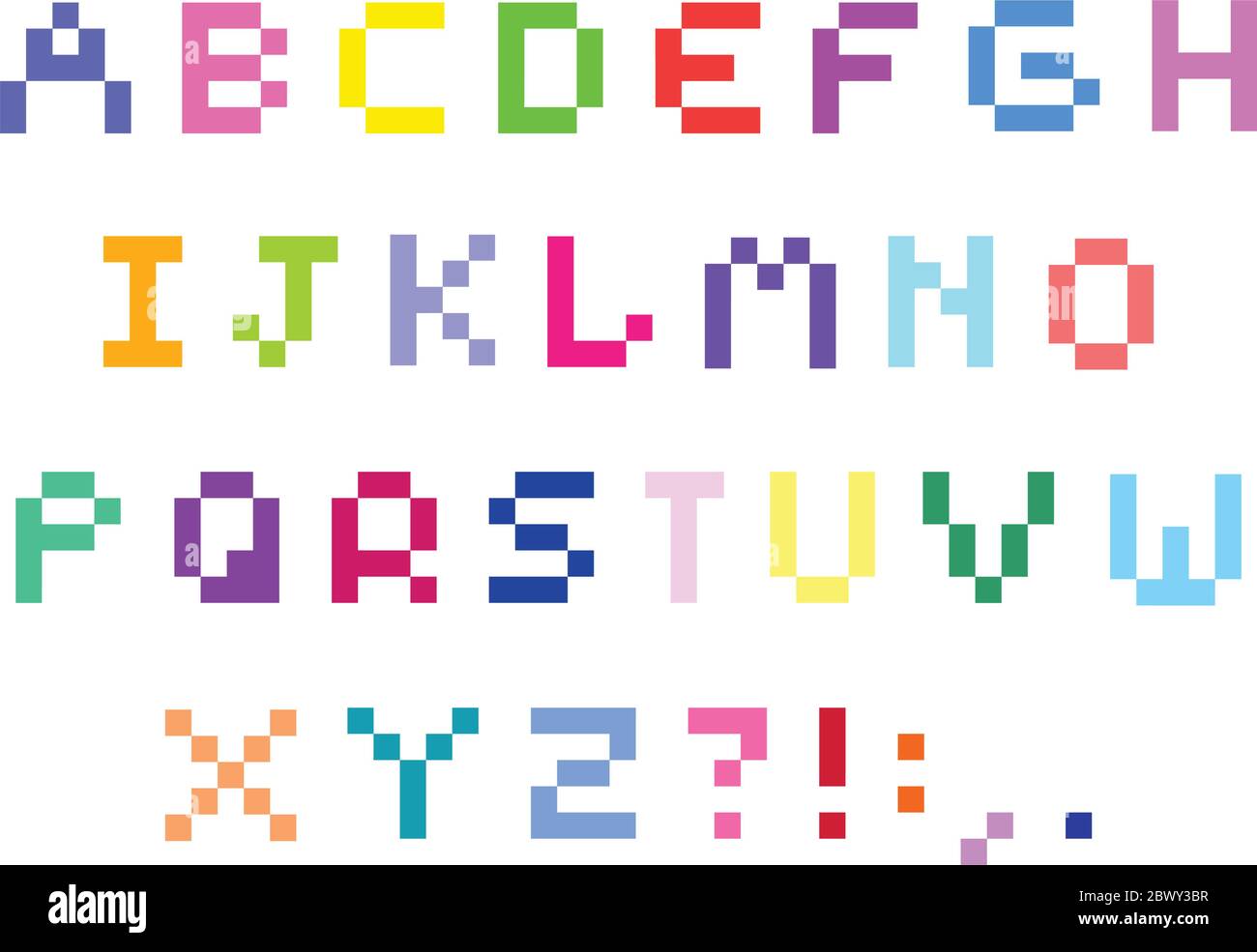 Alphabet de pixels Illustration de Vecteur