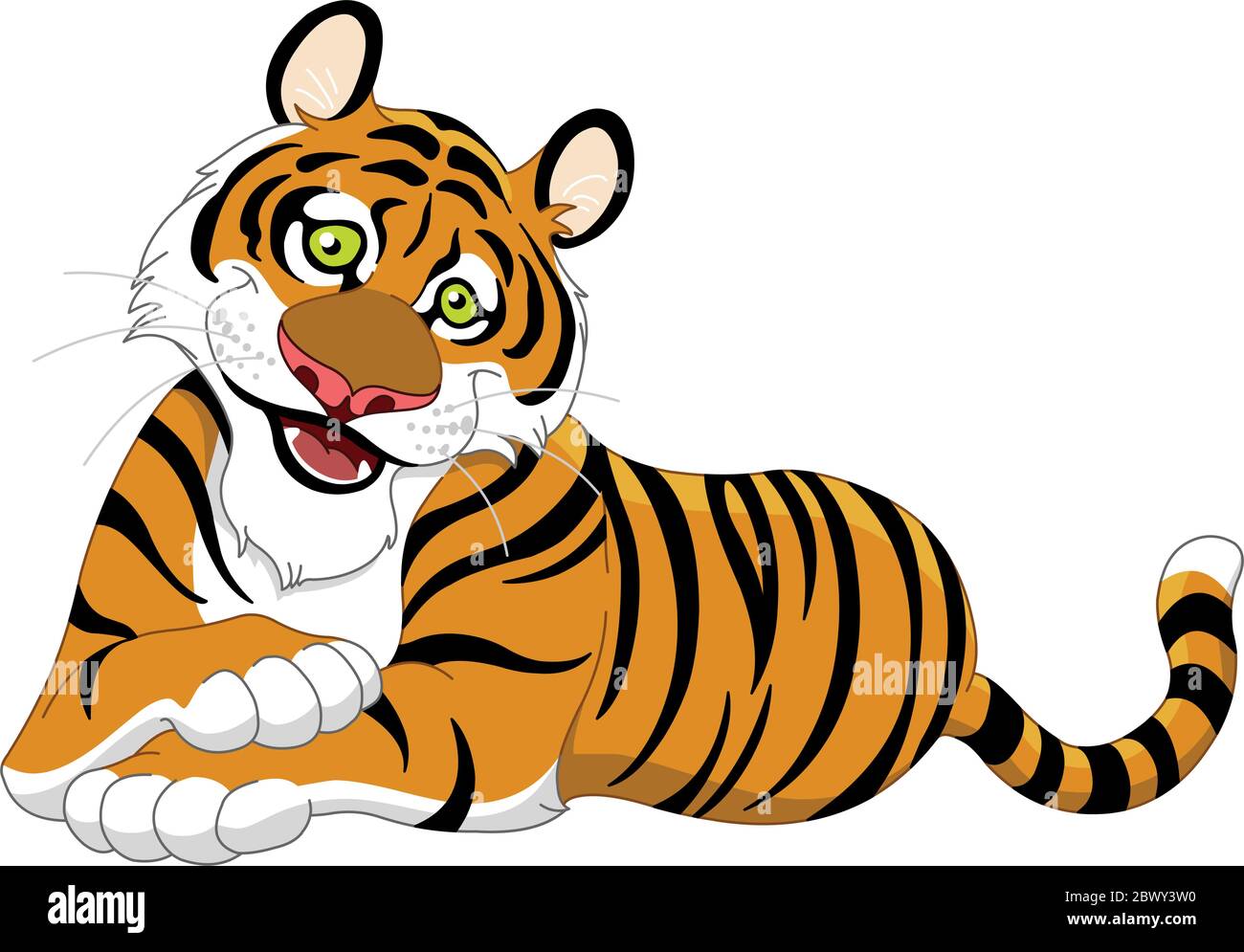 Magnifique tigre couché Illustration de Vecteur