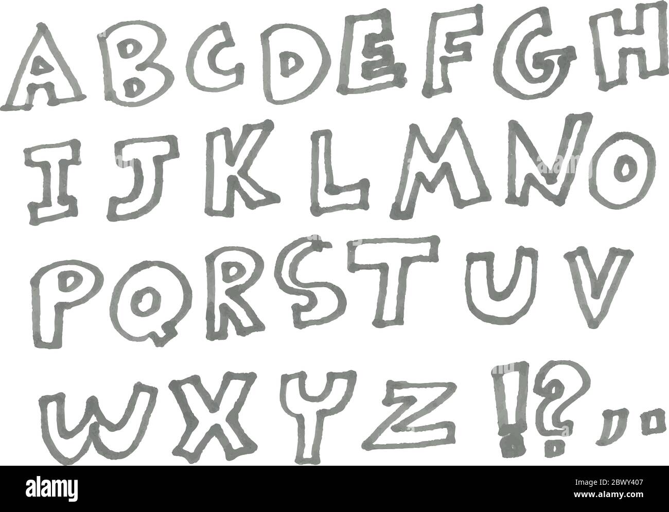 Alphabet de marqueur vectoriel tracé à la main Illustration de Vecteur
