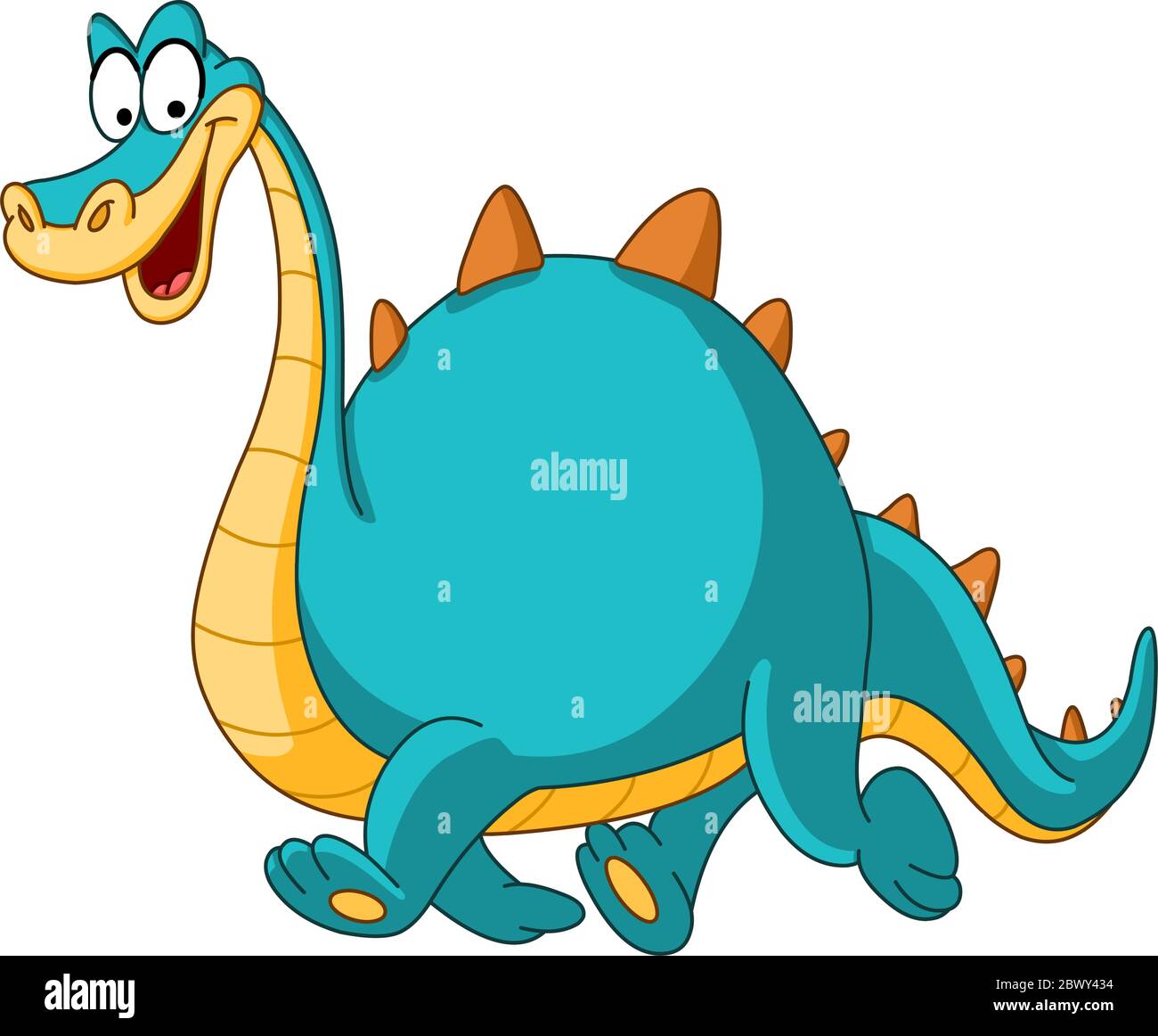 Un dinosaure souriant qui marche Illustration de Vecteur