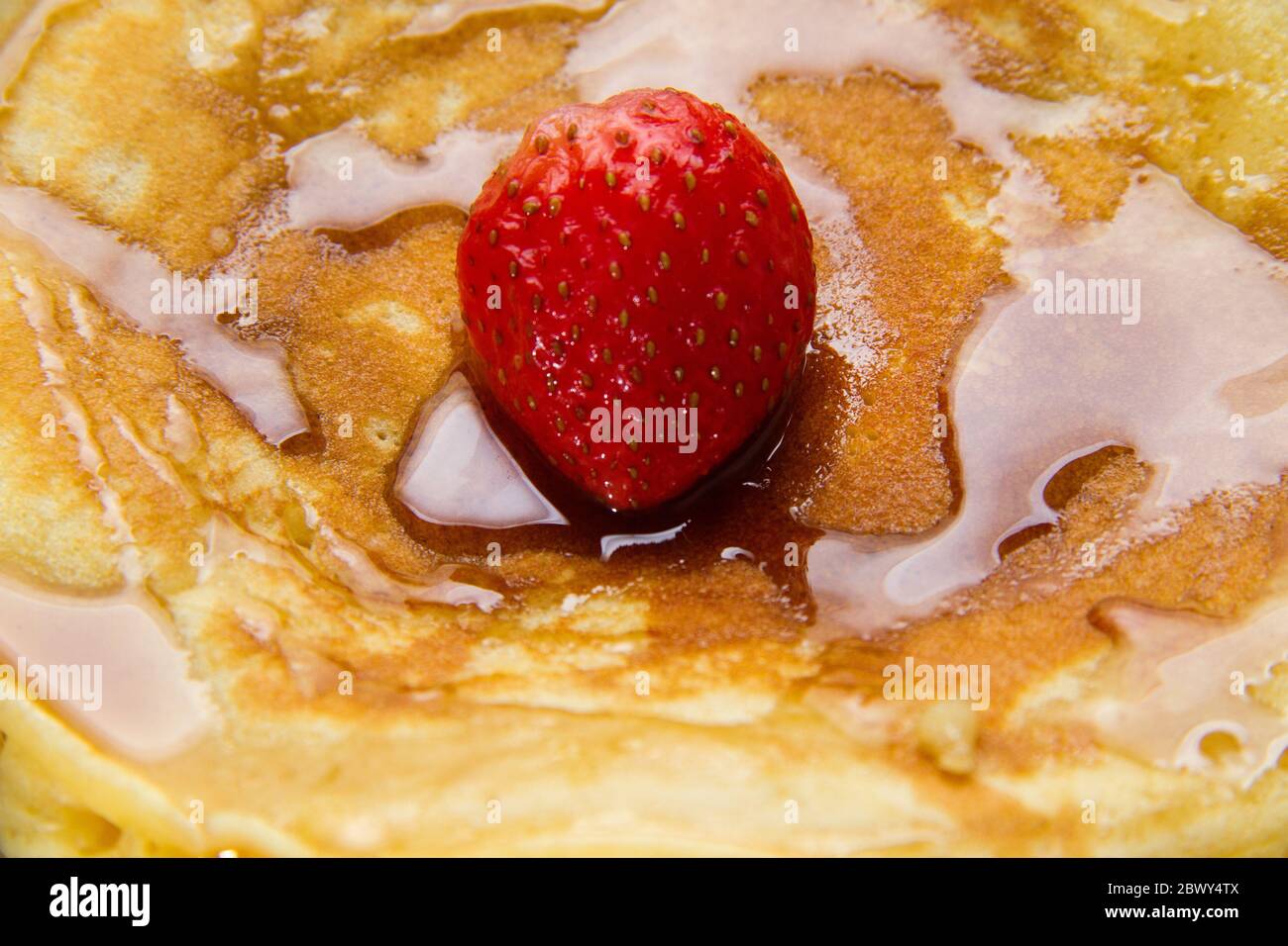 Crêpes et fraises traditionnelles Banque D'Images