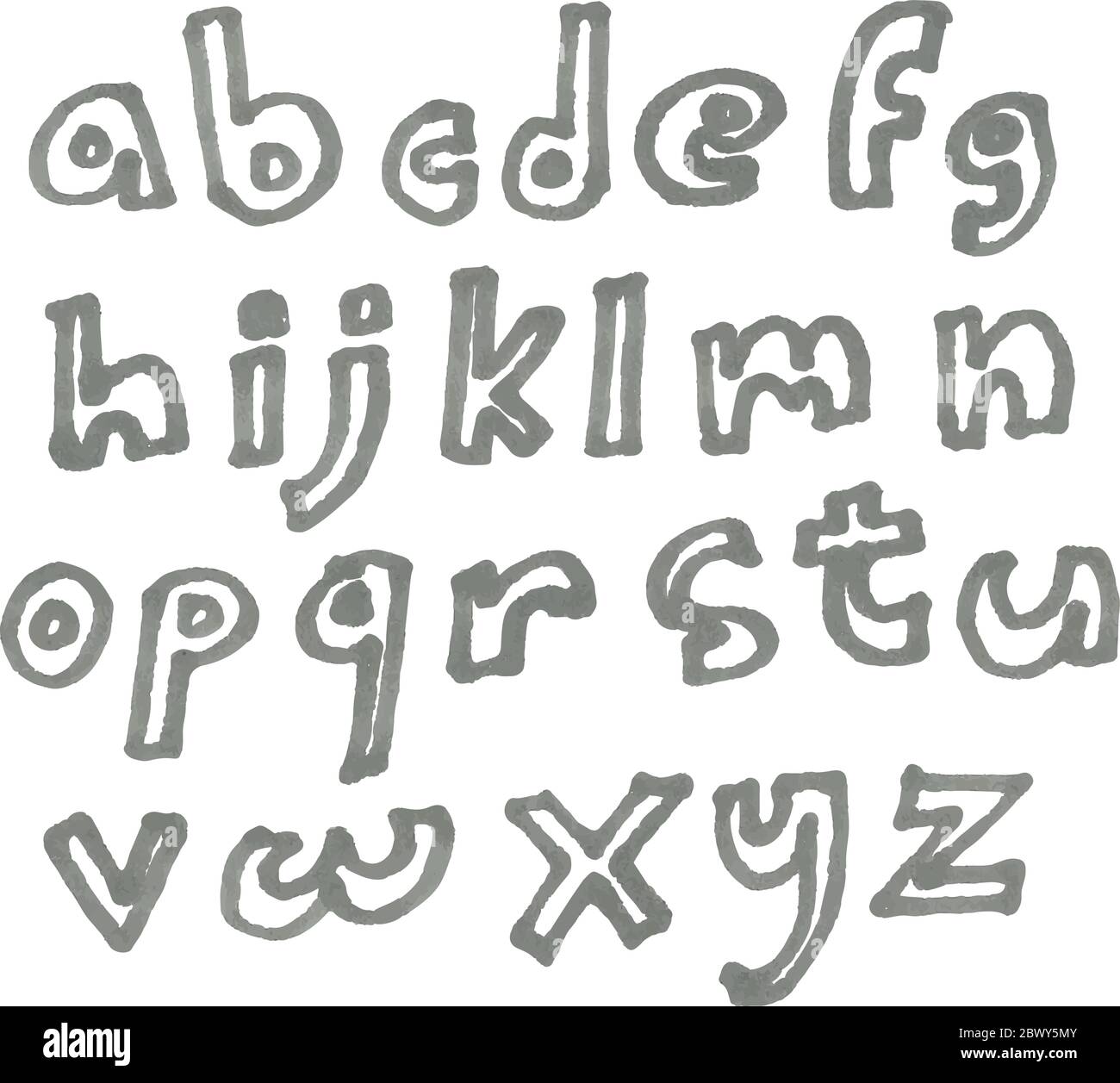 Alphabet avec marqueur de minuscules vectoriel Illustration de Vecteur