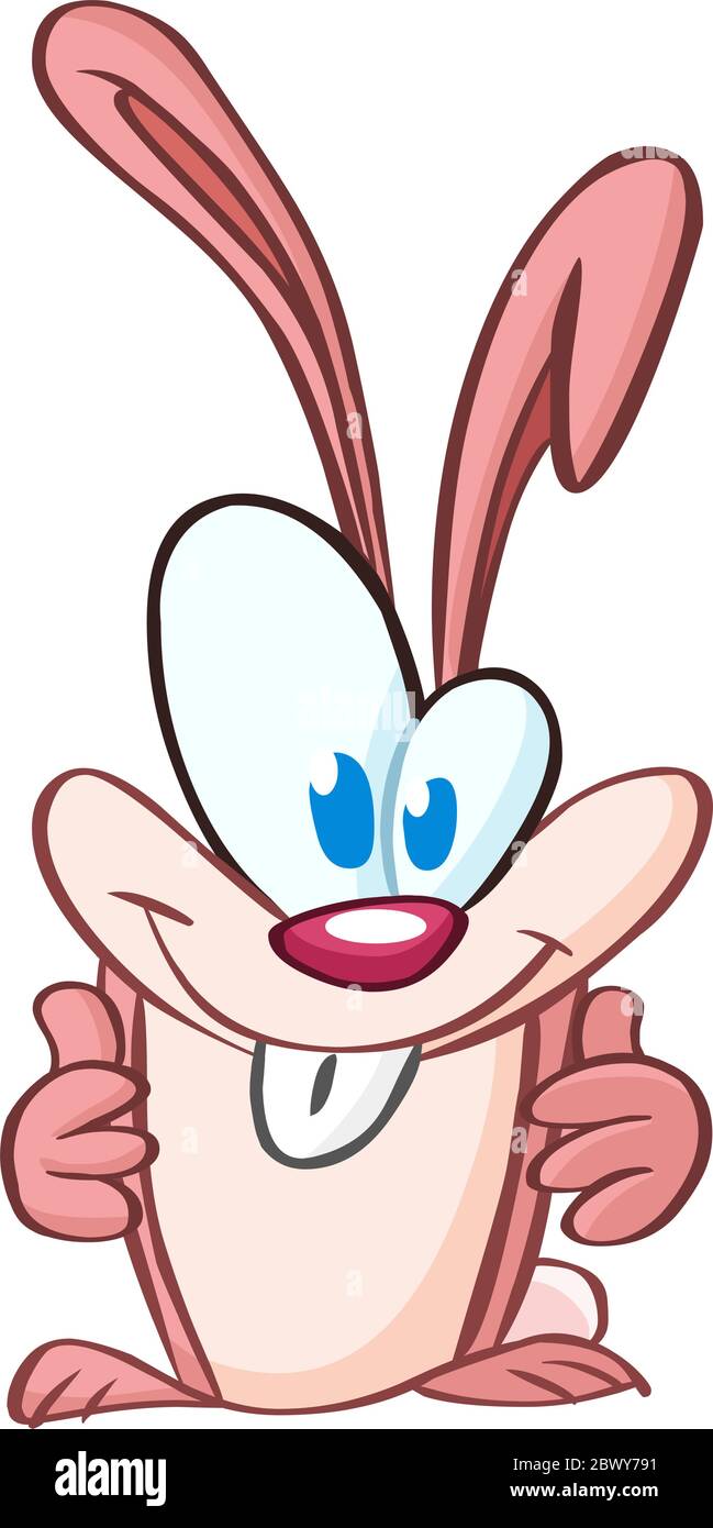 Joyeux lapin qui se présente Illustration de Vecteur