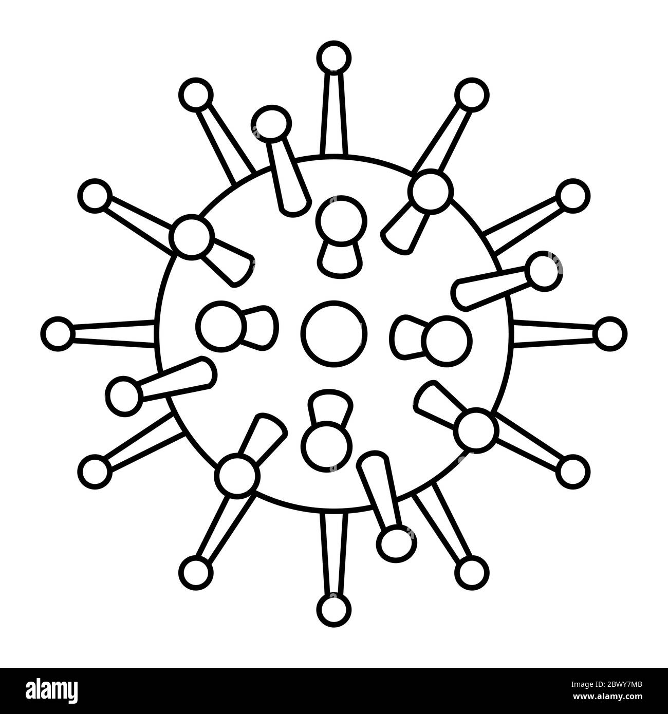 Illustration du concept de l'icône du coronavirus abstrait du contour. Nouveau coronavirus 2019-nCoV Illustration de Vecteur