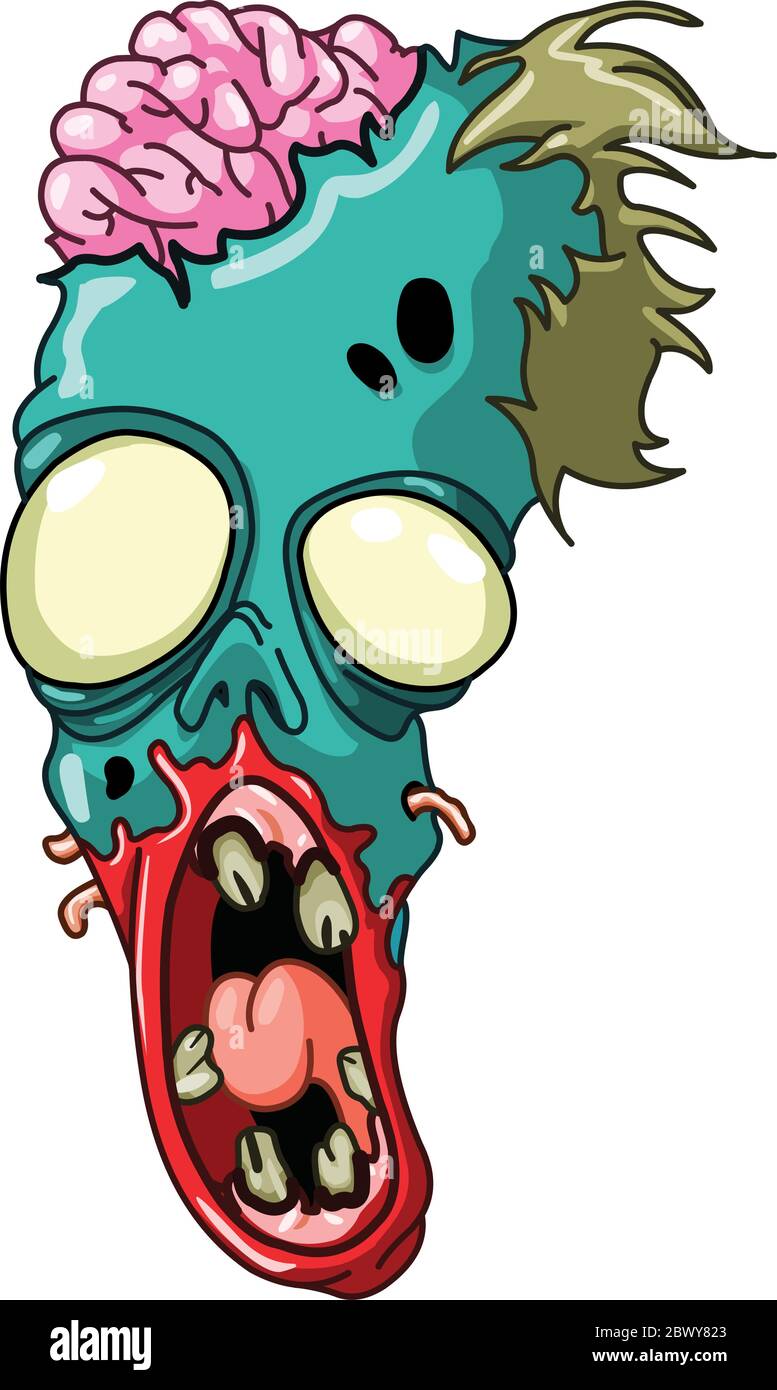 Tête de Zombie Illustration de Vecteur