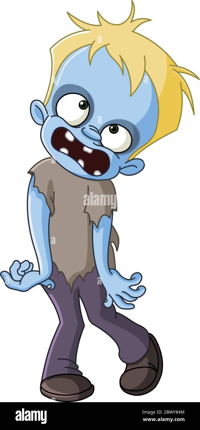 Gamin dans un costume zombie célébrant Halloween Illustration de Vecteur