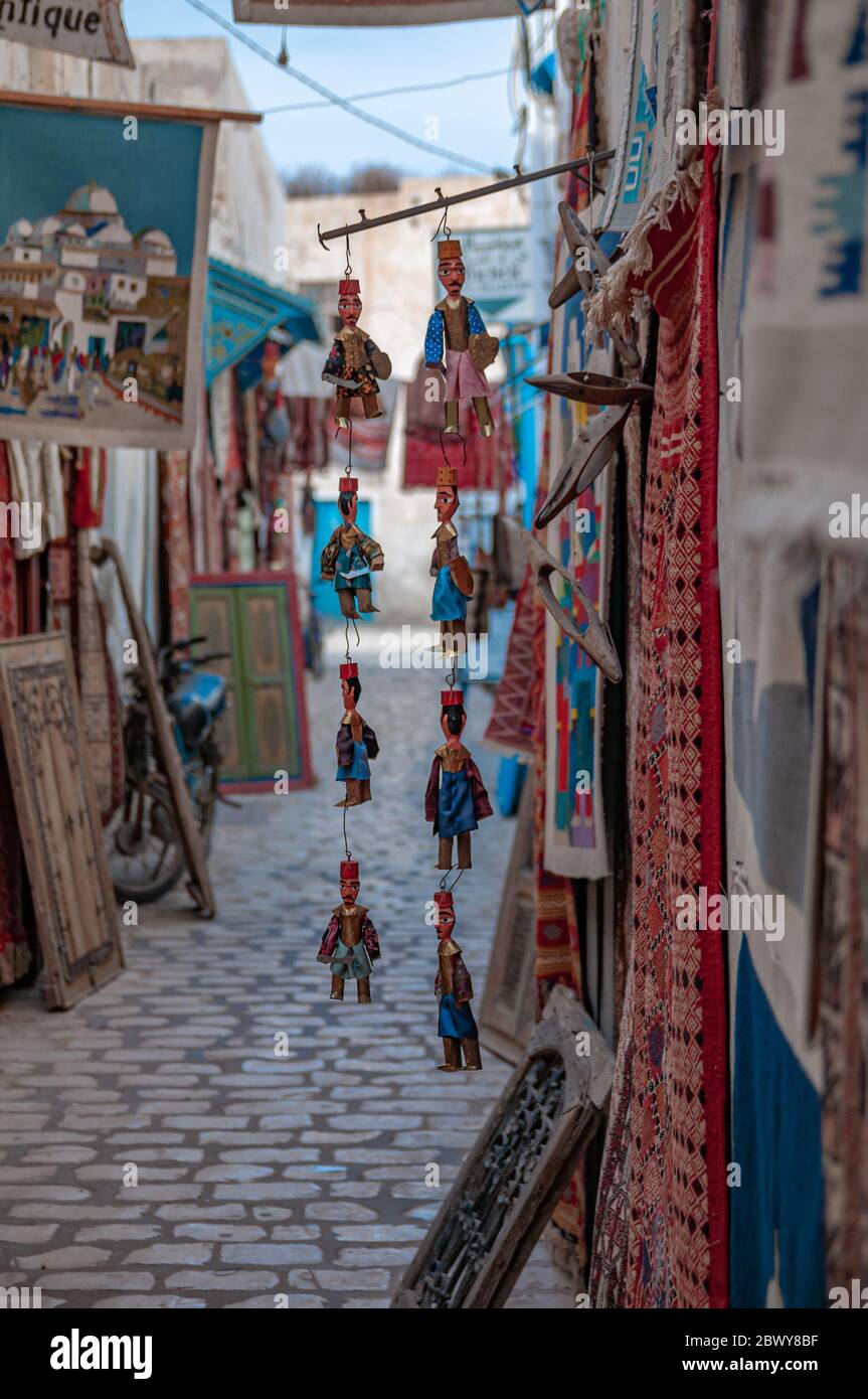 Boutiques de souvenirs de la Médina de Tozeur, en Tunisie Banque D'Images