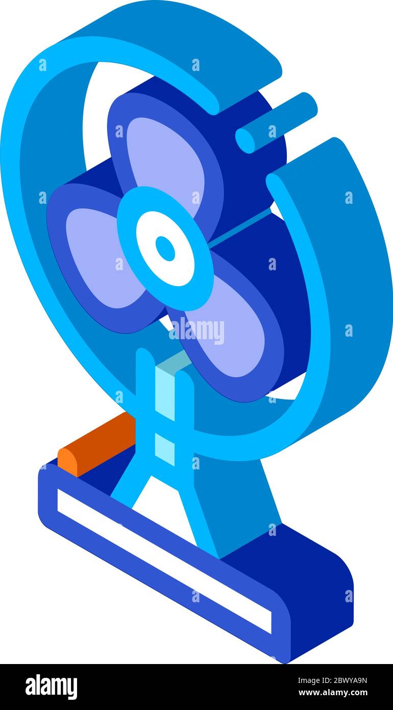 Icône isométrique de l'équipement de refroidissement du ventilateur d'air portable Illustration de Vecteur