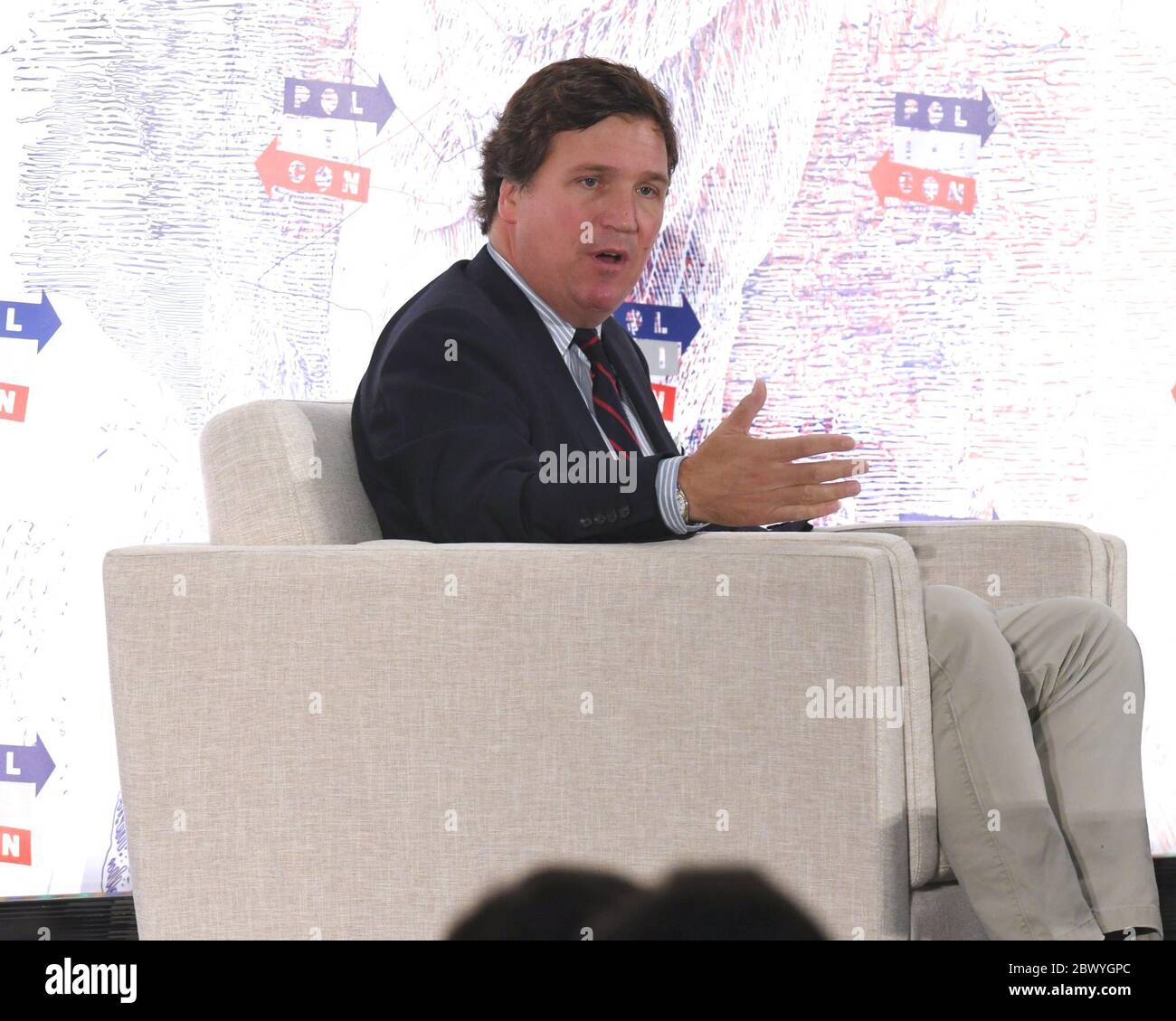 21 octobre 2018, Los Angeles, Californie, États-Unis: Tucker Carlson sur scène au Politicon 2018 au Centre DE congrès LA le 21 octobre 2018 à Los Angeles, Californie. (Image crédit : © Billy Bennight/ZUMA Wire) Banque D'Images