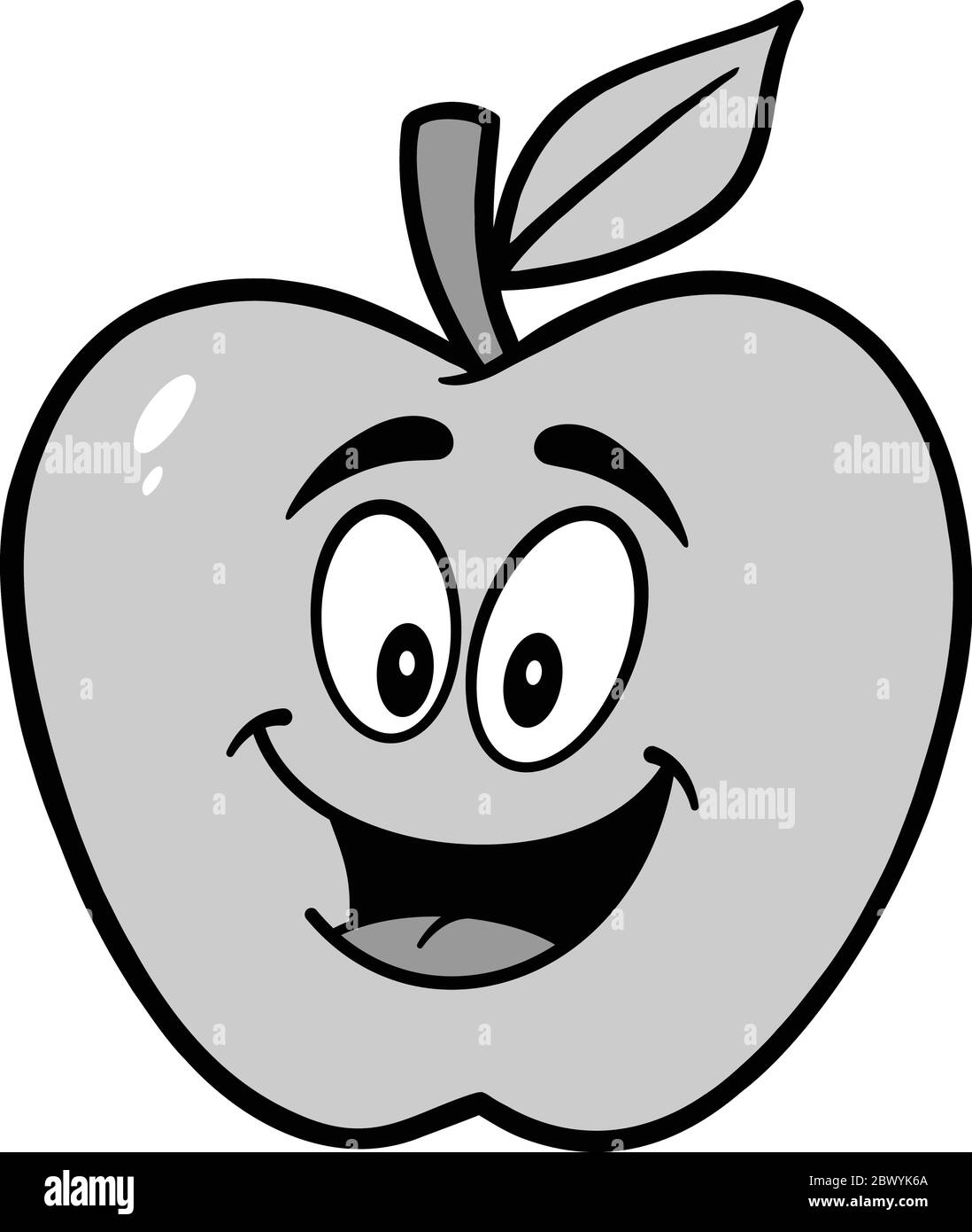Mascotte d'Apple - UNE illustration de dessin animé d'une mascotte d'Apple. Illustration de Vecteur