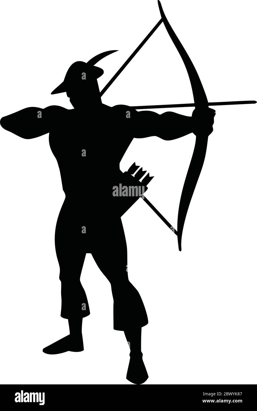 Silhouette Archer : illustration d'une silhouette Archer. Illustration de Vecteur