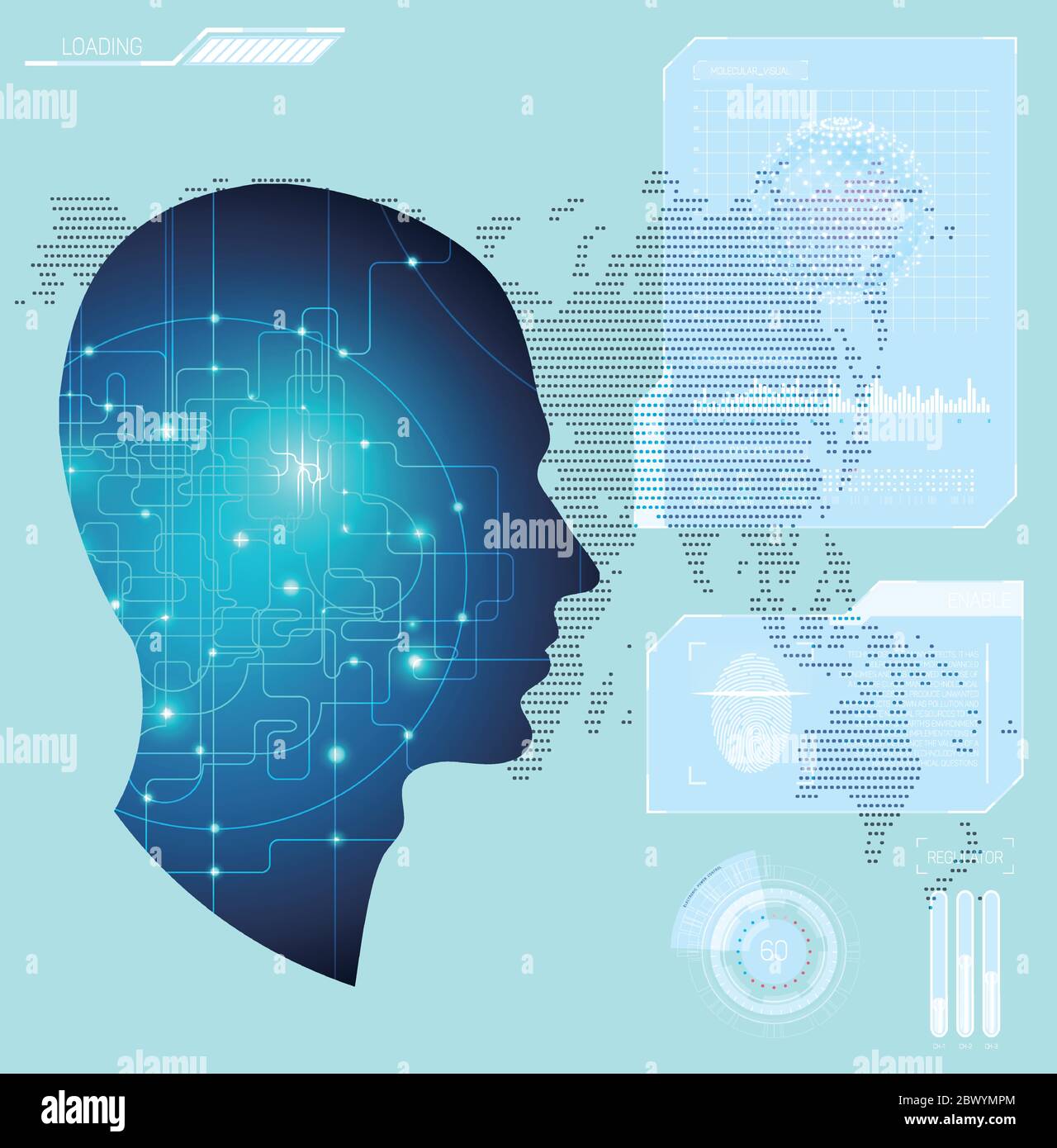 Intelligence artificielle,ai,puce,ordinateur,vecteur,concept d'intelligence artificielle Illustration de Vecteur