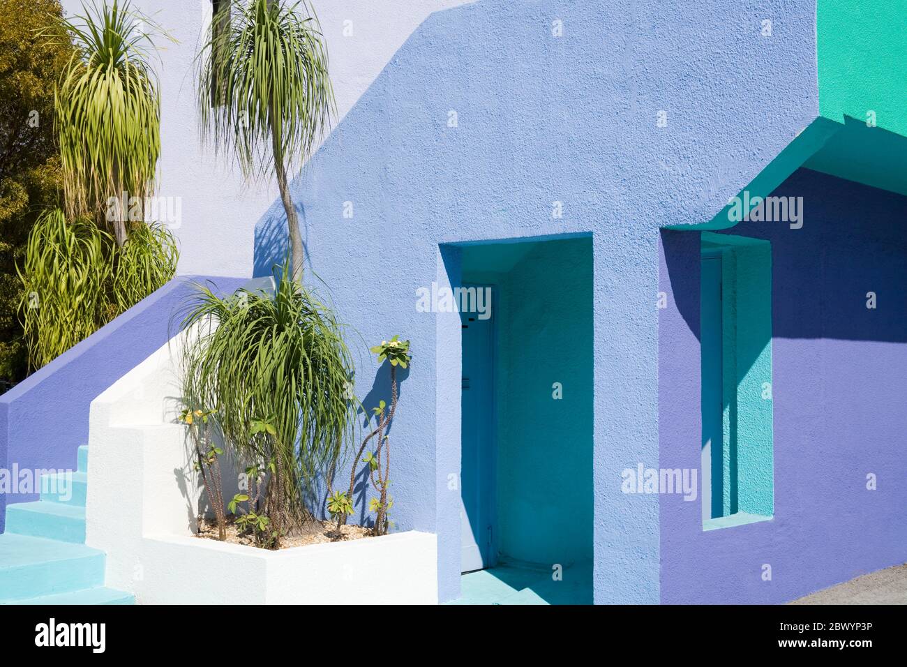 Bâtiment art déco dans le quartier historique de Biscayne, Miami, Floride, USA Banque D'Images