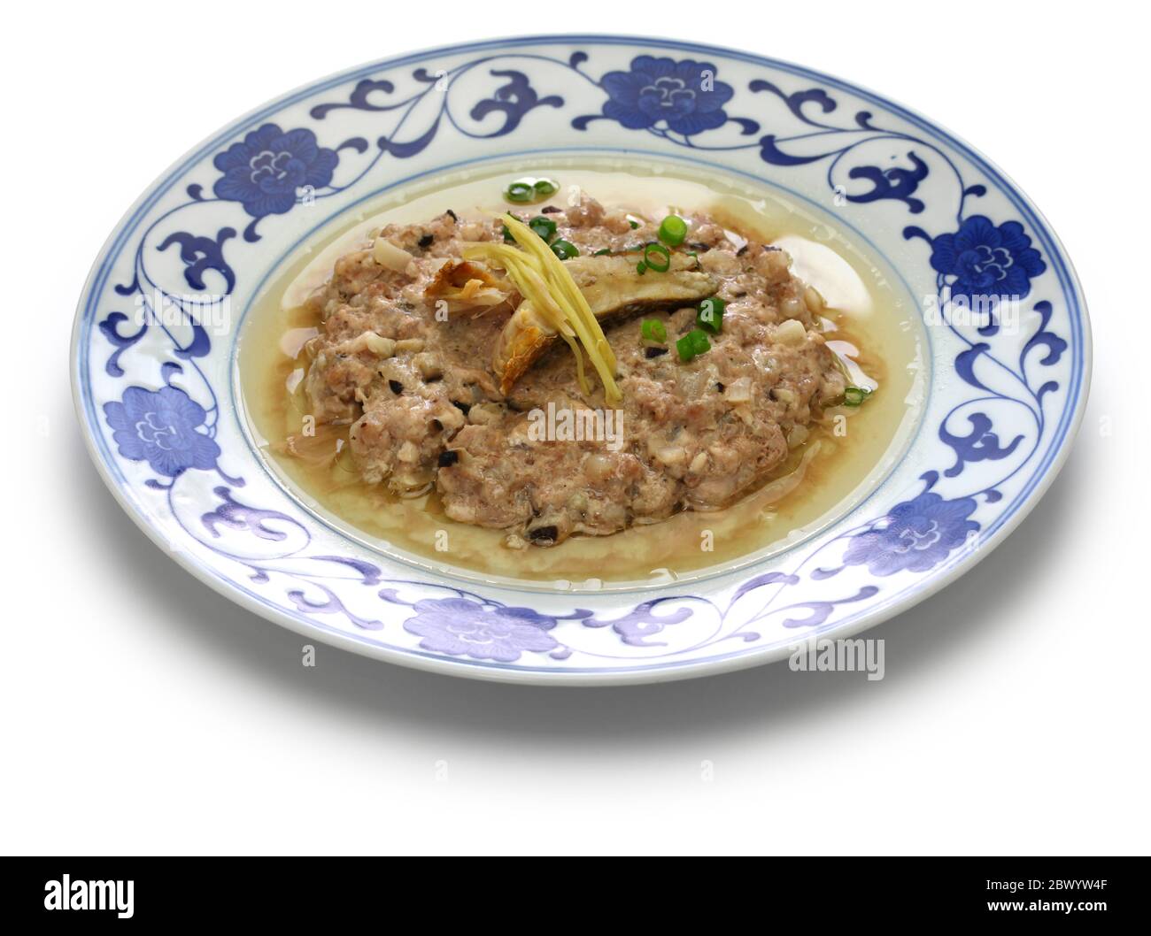 porc haché à la vapeur avec poisson salé, cuisine chinoise traditionnelle cantonaise Banque D'Images