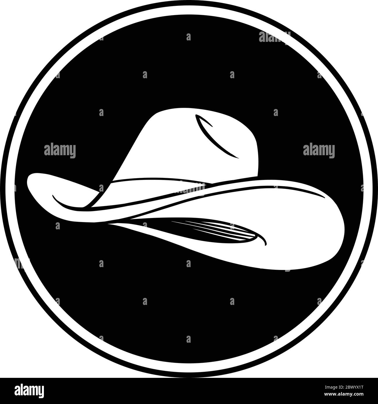 Symbole chapeau de cowboy - Illustration d'un symbole chapeau de cowboy. Illustration de Vecteur