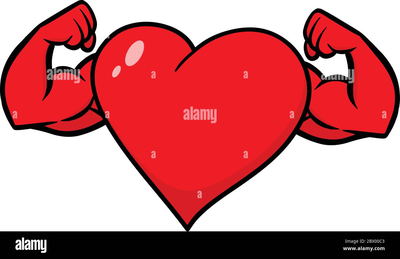 Coeur avec des bras forts - UNE illustration de dessin animé d'un coeur avec  des bras forts Image Vectorielle Stock - Alamy