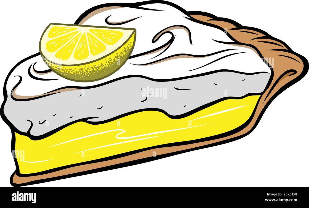 Tarte au citron meringue - UNE illustration de dessin animé d'une tarte au citron meringue. Illustration de Vecteur