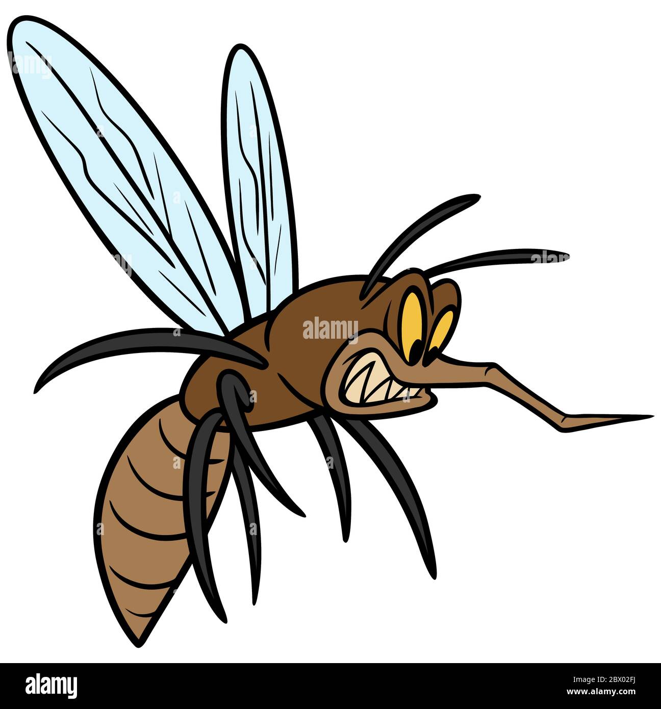 Mosquito 2- UN dessin animé Illustration d'un moustique. Illustration de Vecteur