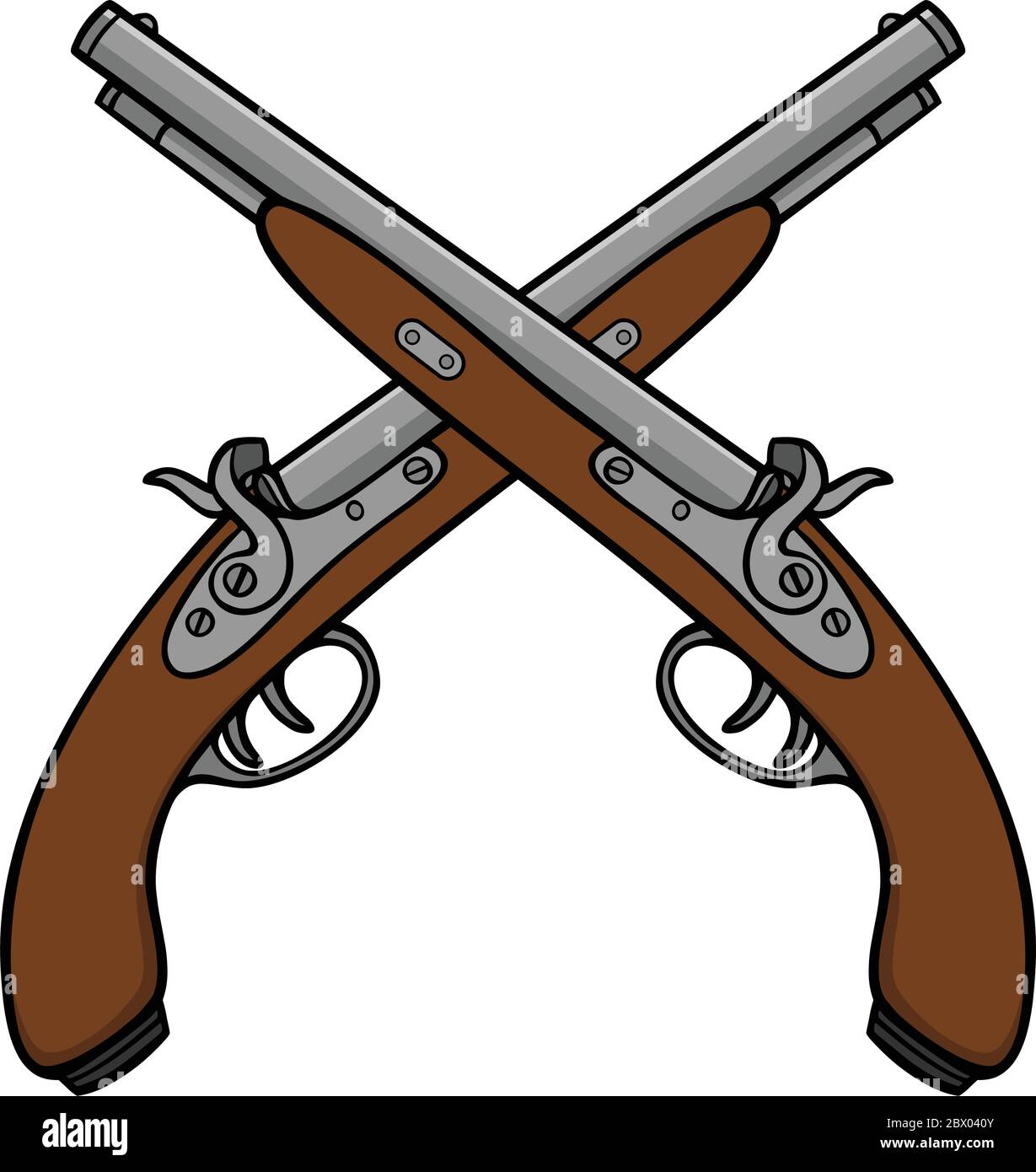 Vieux pistolets anciens - une illustration de vieux pistolets anciens. Illustration de Vecteur