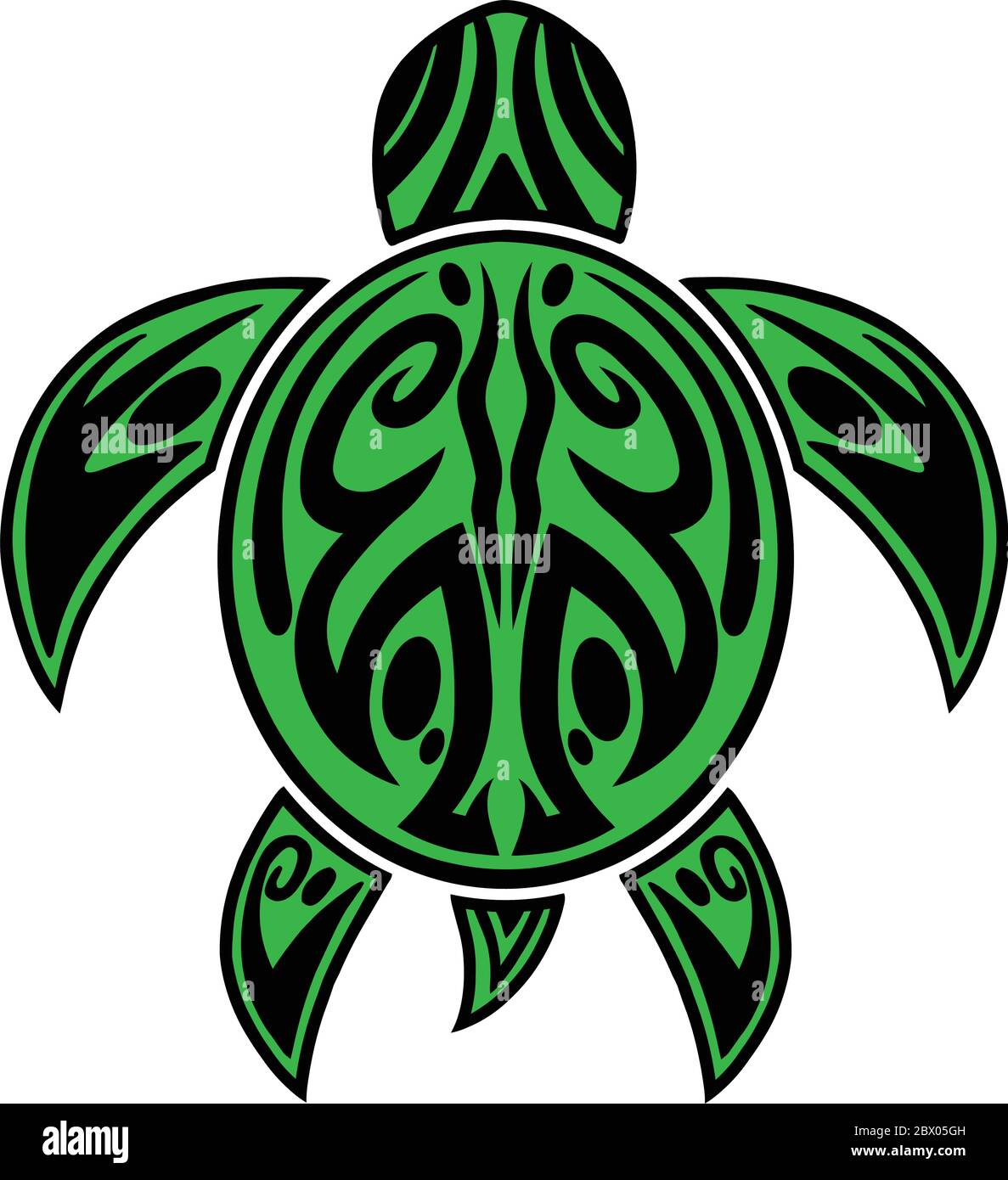 Tatouage tribal de tortue de mer - une illustration d'un tatouage tribal de tortue de mer. Illustration de Vecteur