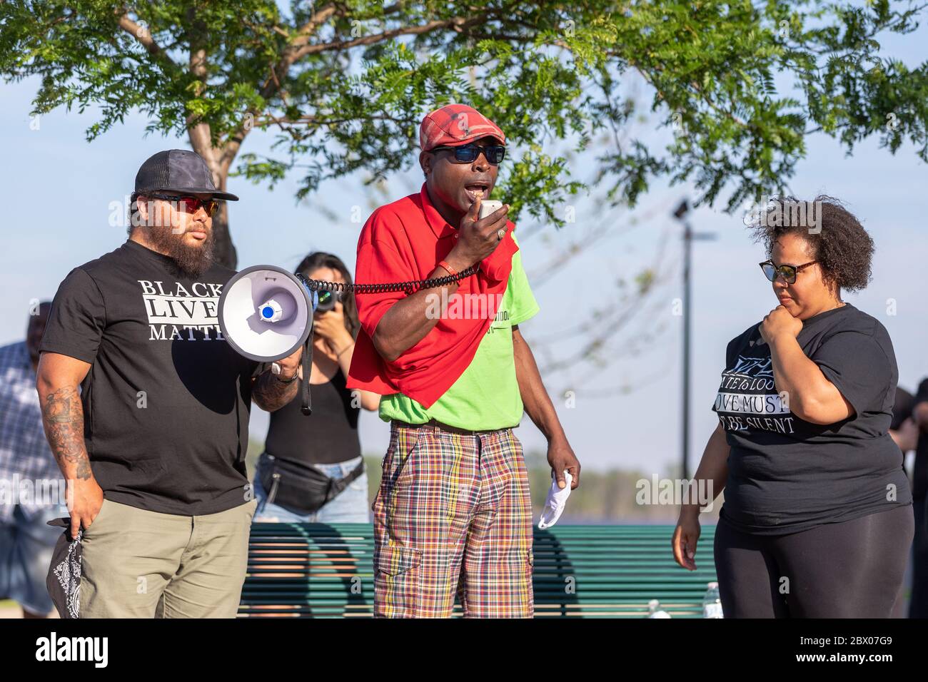 Black Lives Matter Peace Vigil pour George Floyd à Burlington, Iowa Banque D'Images