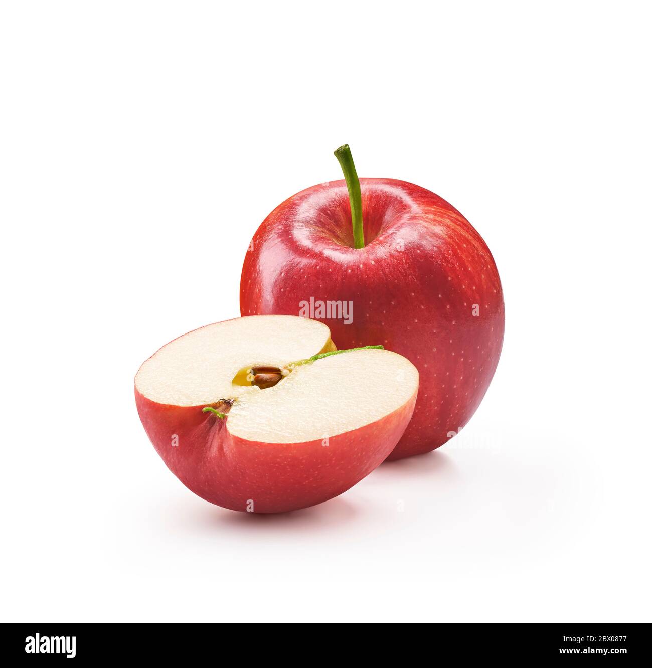 Pommes rouges isolées sur fond blanc - chemin de coupure inclus Banque D'Images