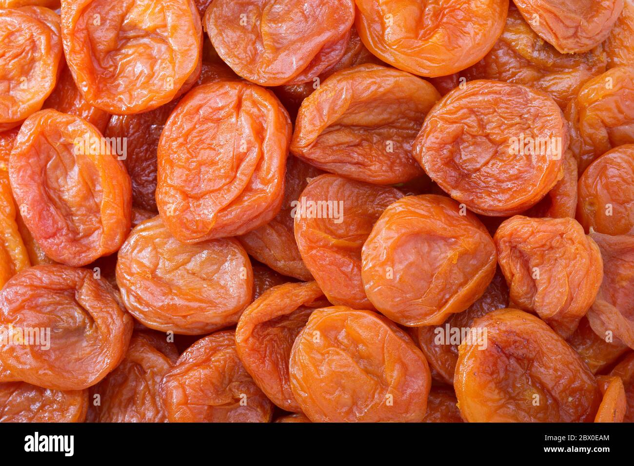 Gros plan sur les abricots séchés. La nourriture. Banque D'Images