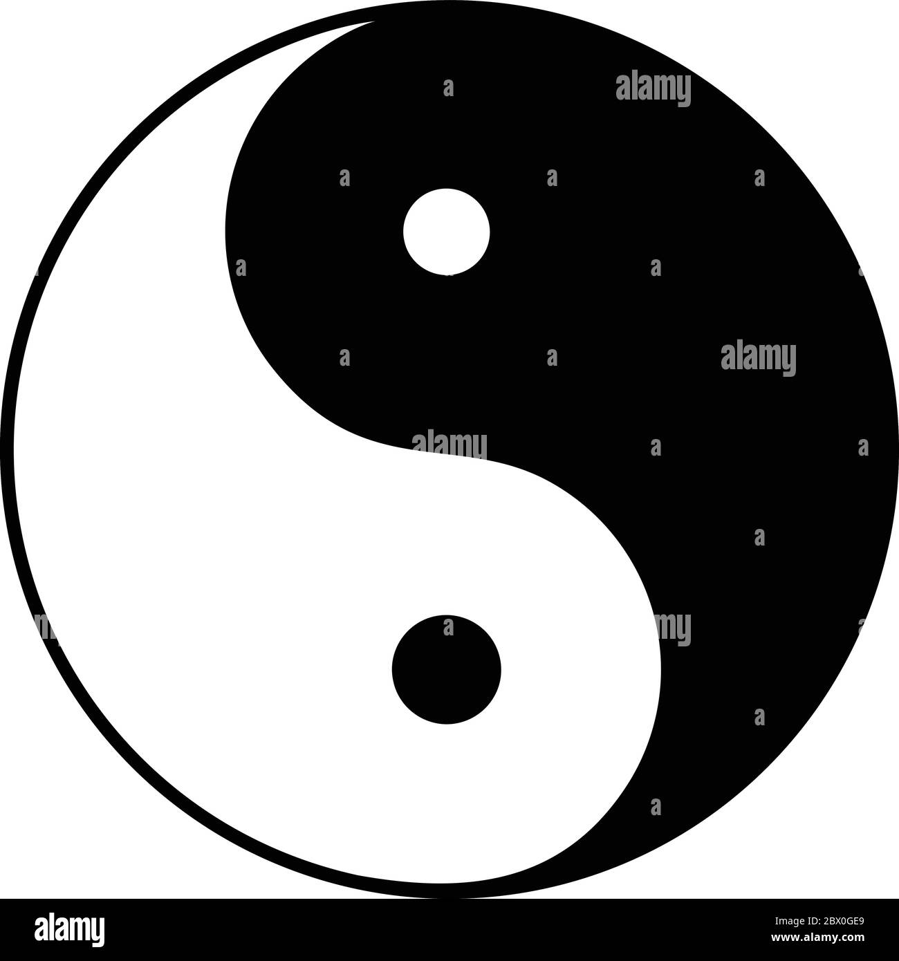 Yin Yang - une illustration d'un symbole Yin Yang. Illustration de Vecteur