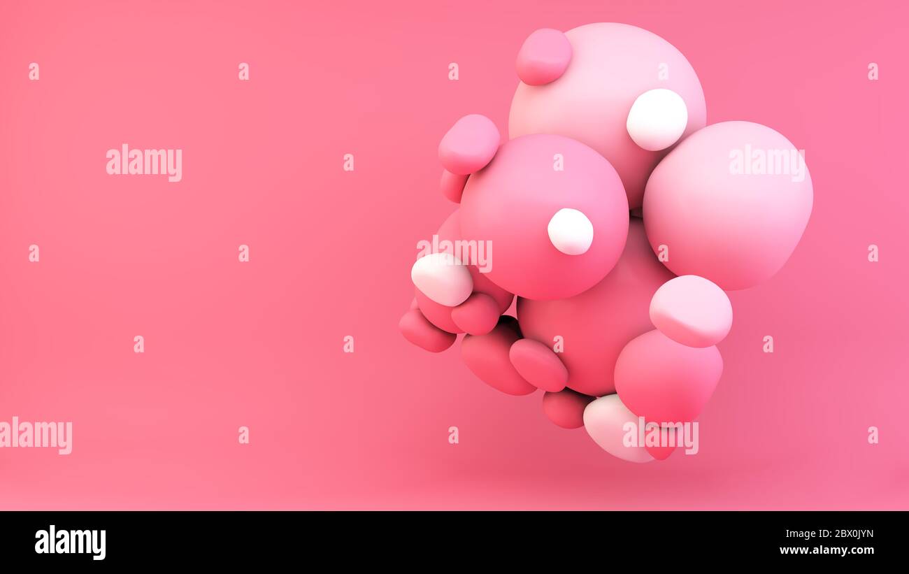 rose abstrait plastrercine forme rendu 3d Banque D'Images