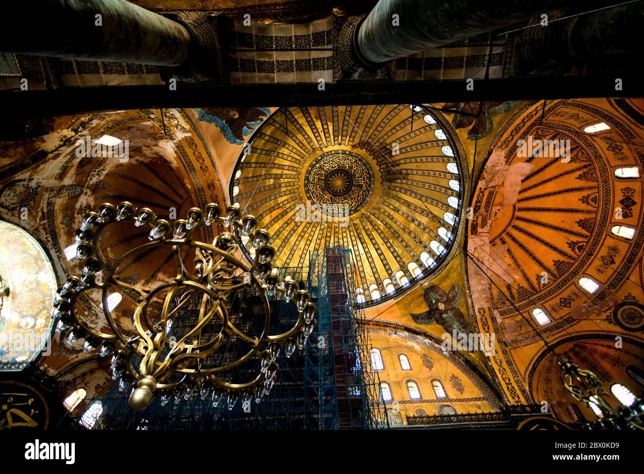 À l'intérieur de la basilique SainteSophie, Turquie. C'est un point de
