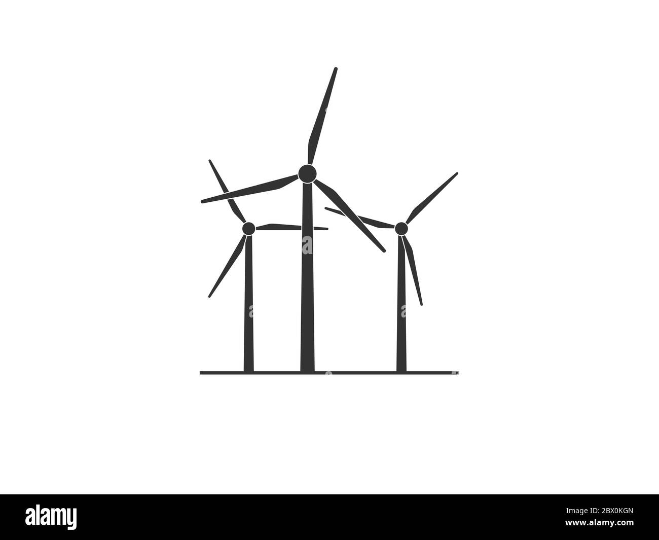 Énergie éolienne, icône éolienne. Illustration vectorielle, conception plate. Illustration de Vecteur