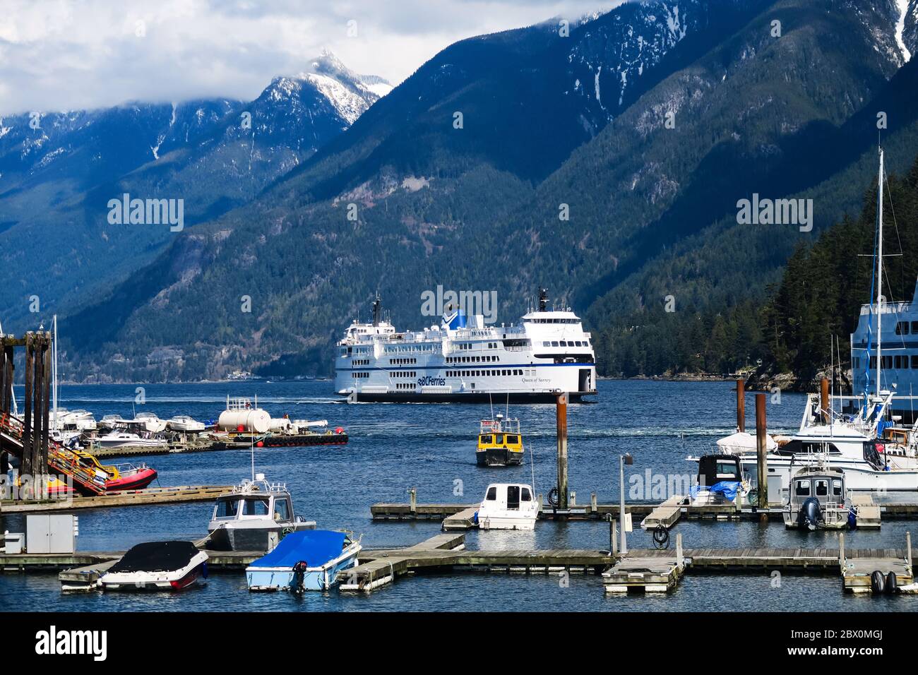 Un BC Ferry à Horseshoe Bay, Vancouver, Canada. Banque D'Images