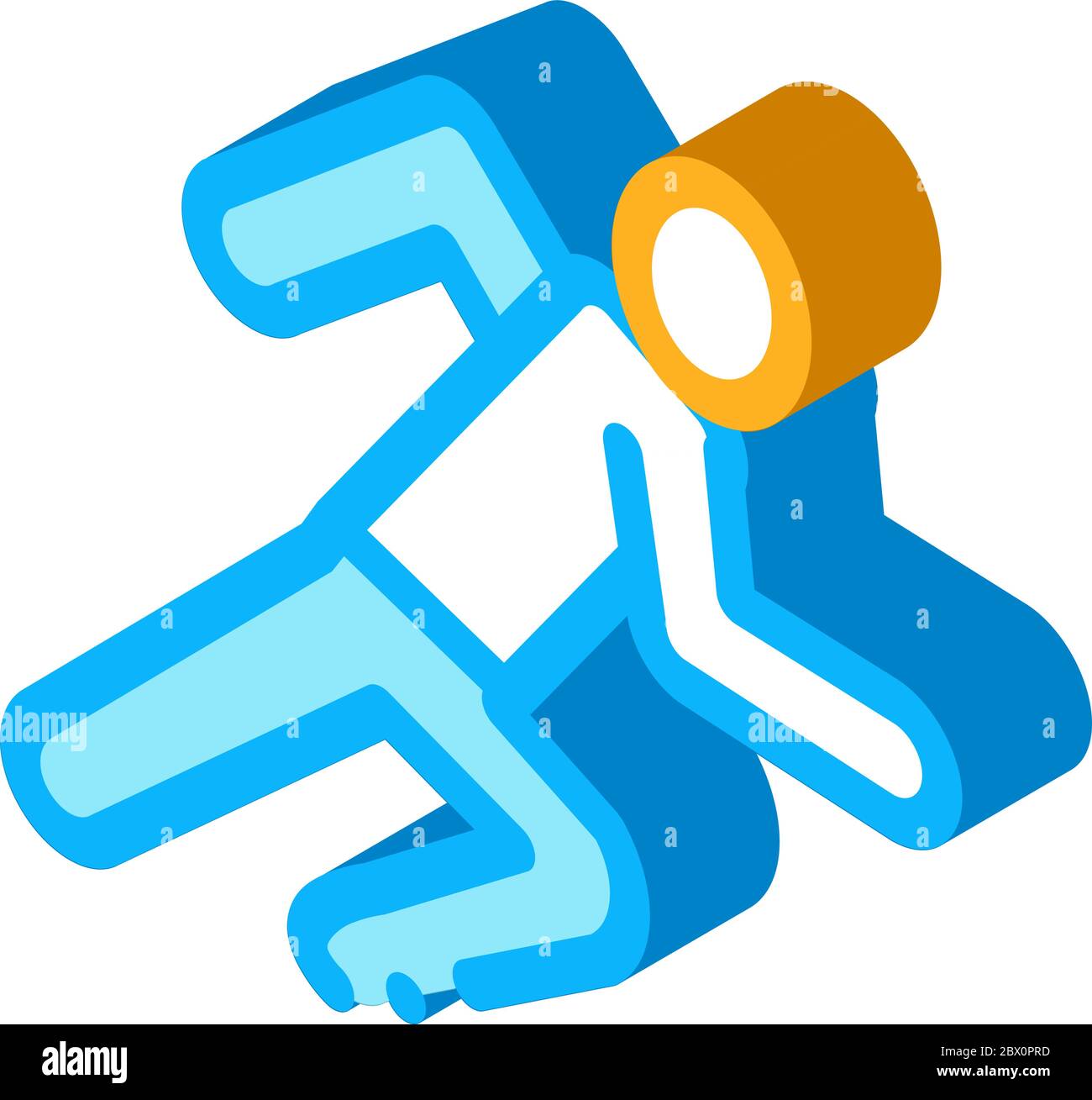 Illustration vectorielle d'icône isométrique athlète en action Illustration de Vecteur