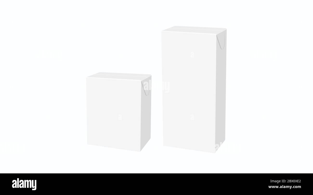 Emballage ou boîtes de lait ou de jus. Deux tailles différentes Illustration de Vecteur