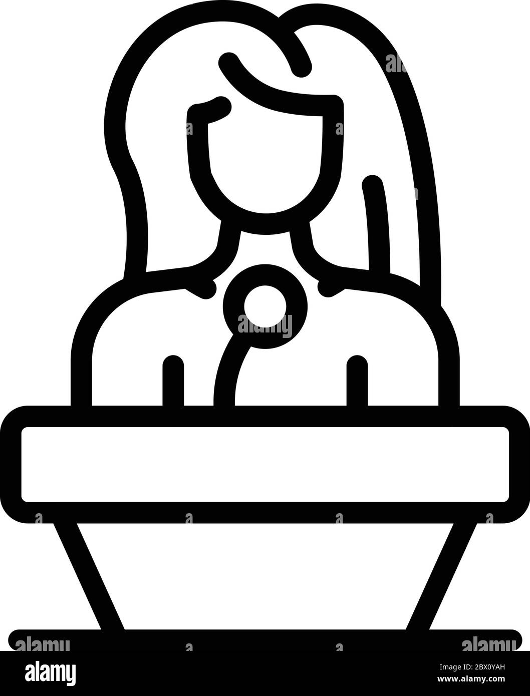 Icône de haut-parleur de présentateur TV, style de contour Illustration de Vecteur