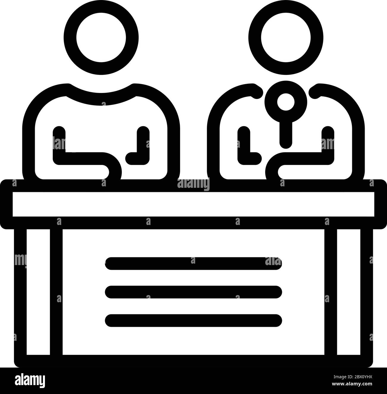 Icône de présentateur de programme tv, style de contour Illustration de Vecteur