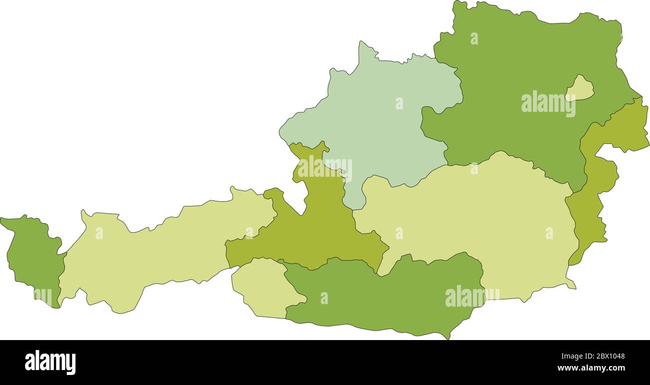 Autriche - carte politique modifiable très détaillée avec des couches séparées. Illustration de Vecteur