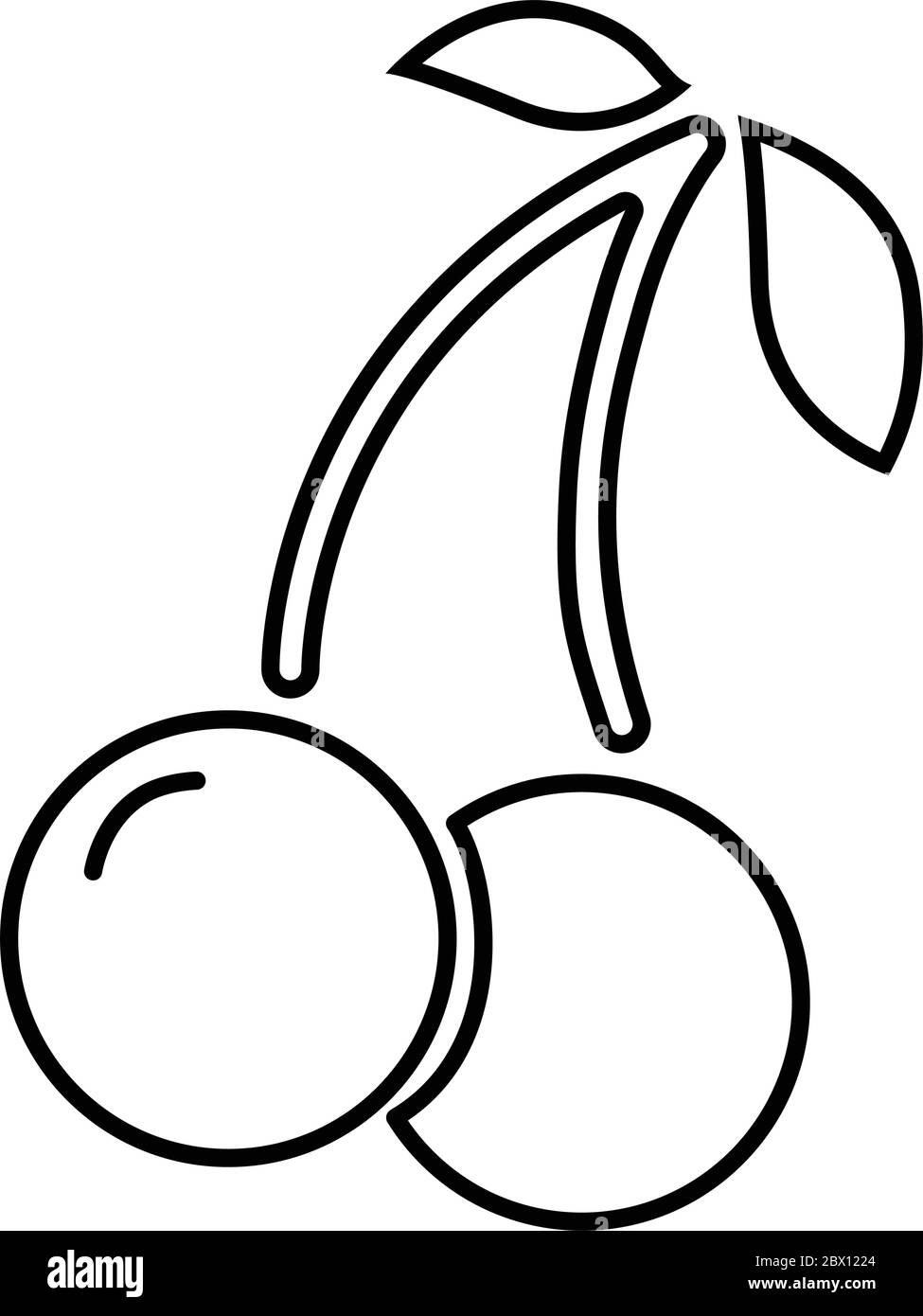 Illustration vectorielle isolée linéaire avec pictogramme de ligne d'icône en cerisier Illustration de Vecteur