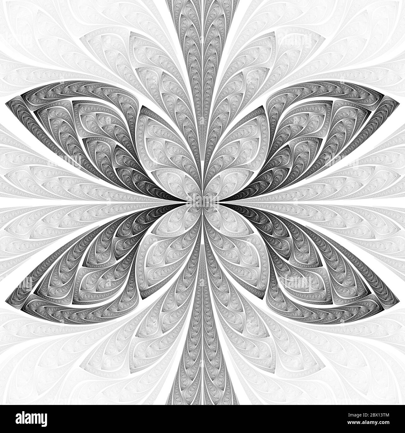 Résumé illustration monochrome fractale pour creative design Banque D'Images