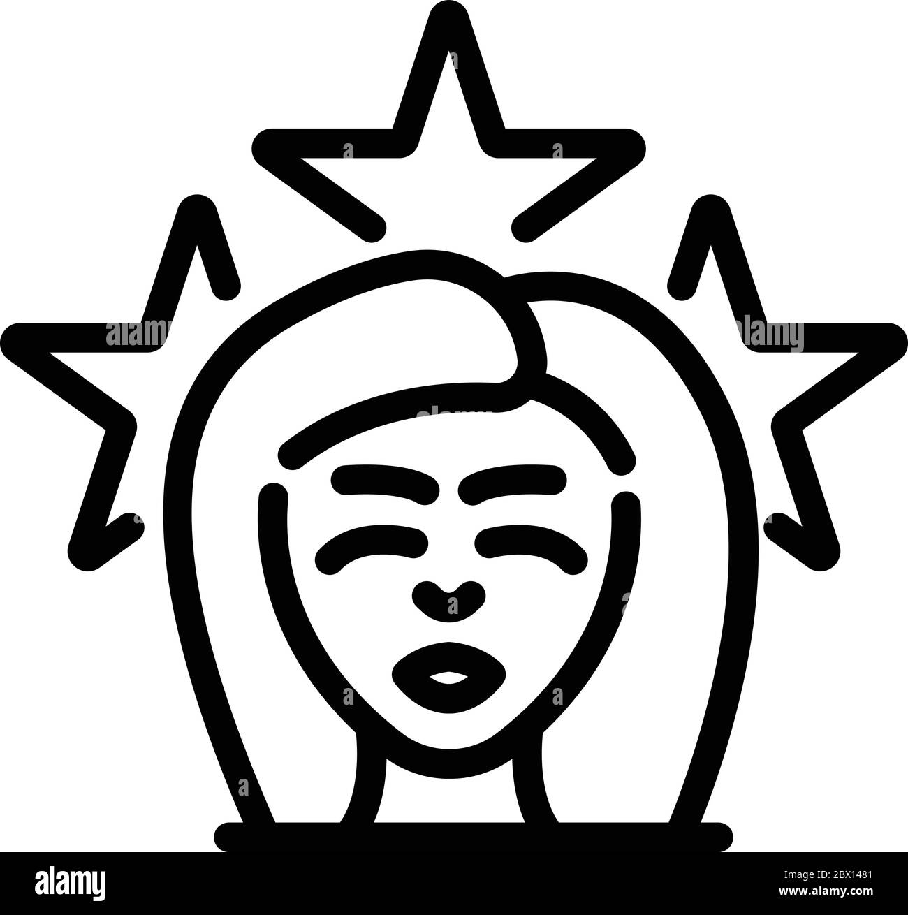 Icône de présentateur TV, style de contour Illustration de Vecteur