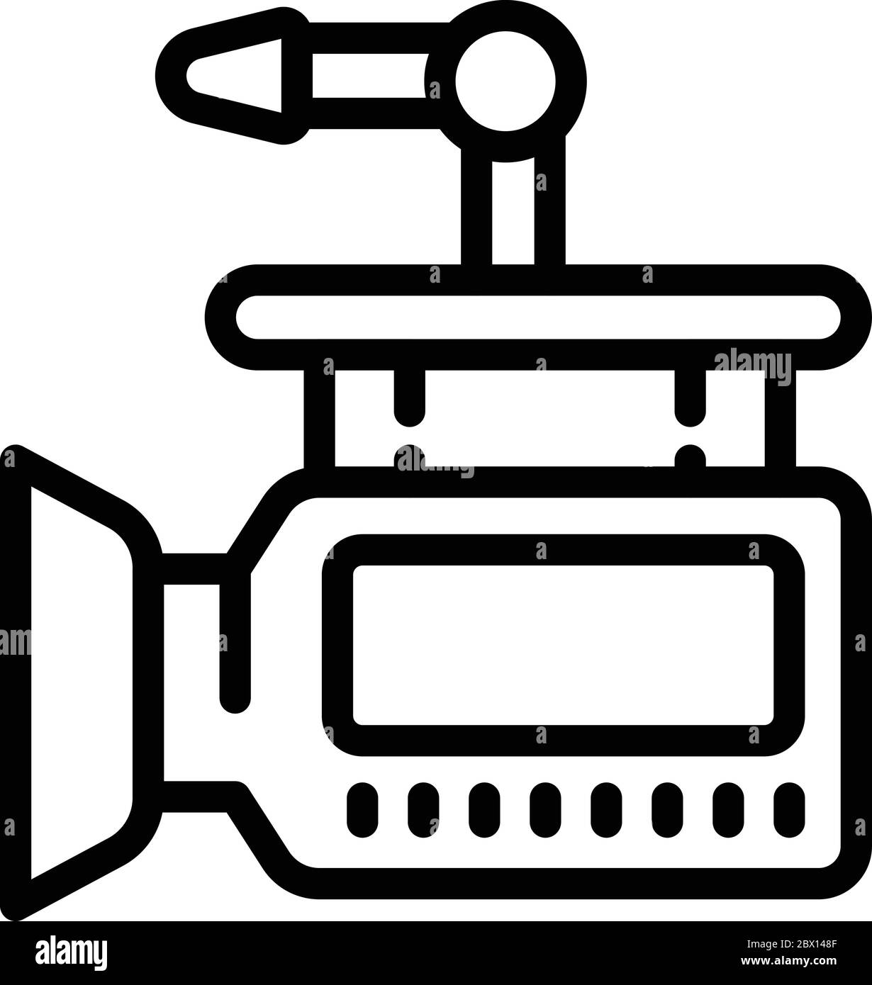 Icône de caméra vidéo TV, style de contour Illustration de Vecteur