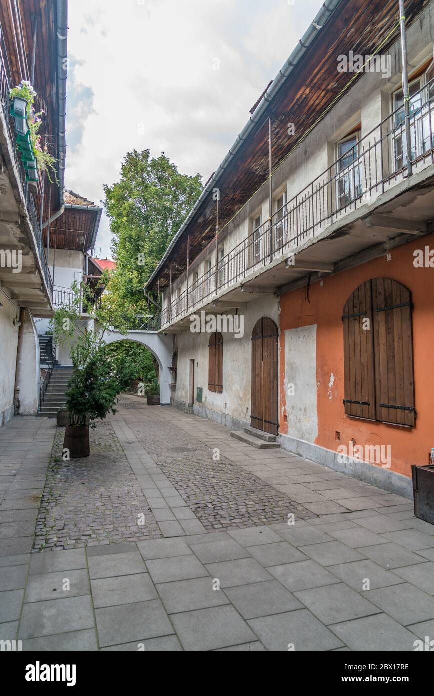 Alley à Cracovie utilisé comme film dans la liste des Schindlers Banque D'Images