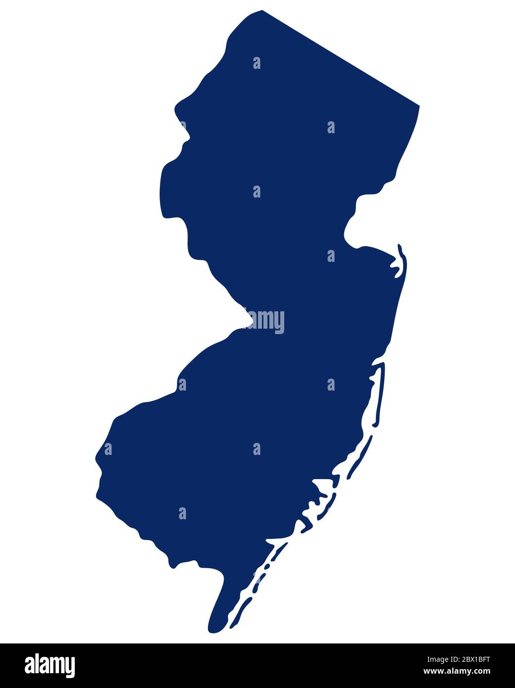 Carte du New Jersey en bleu Banque D'Images