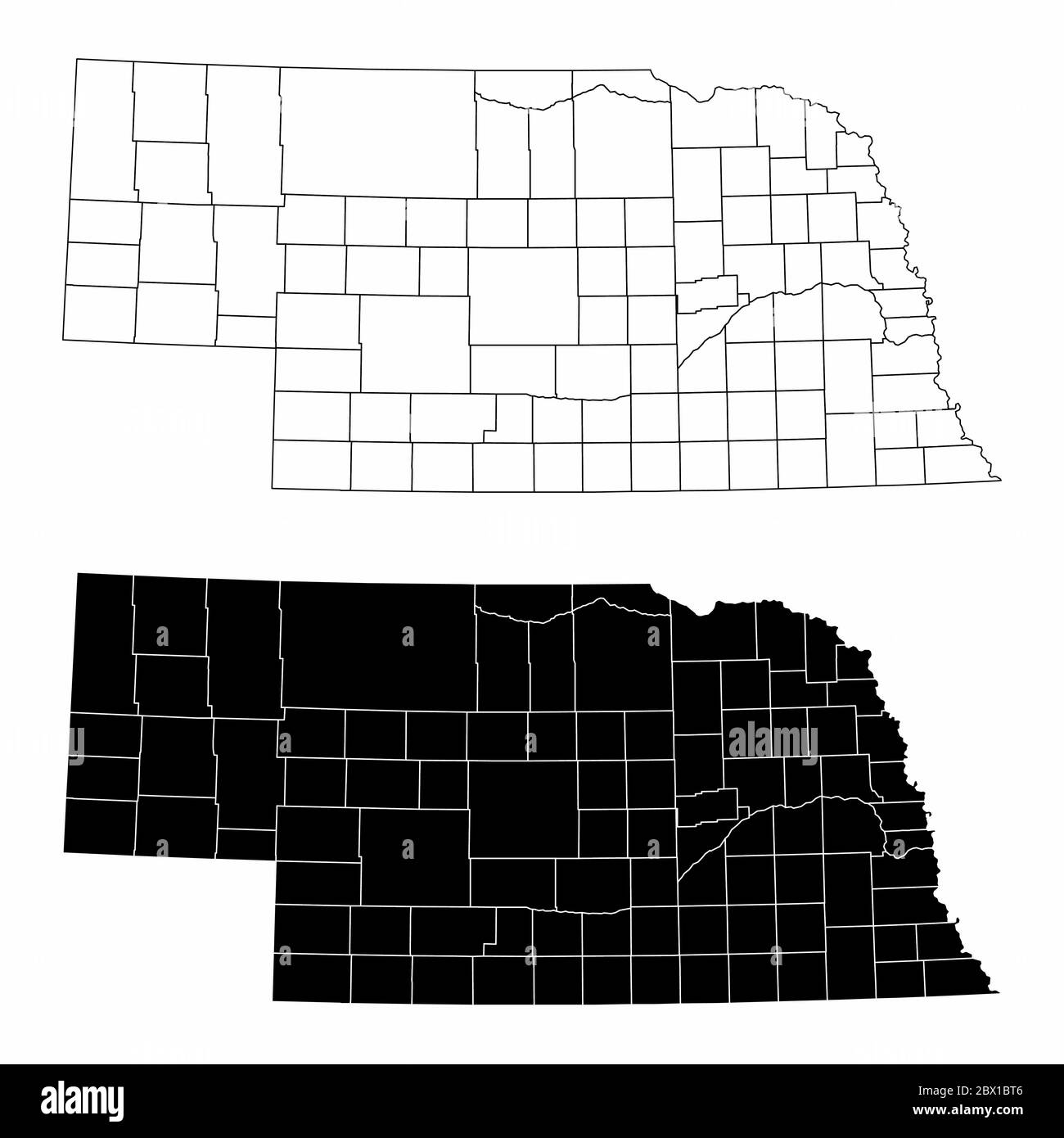 Cartes du comté du Nebraska Illustration de Vecteur