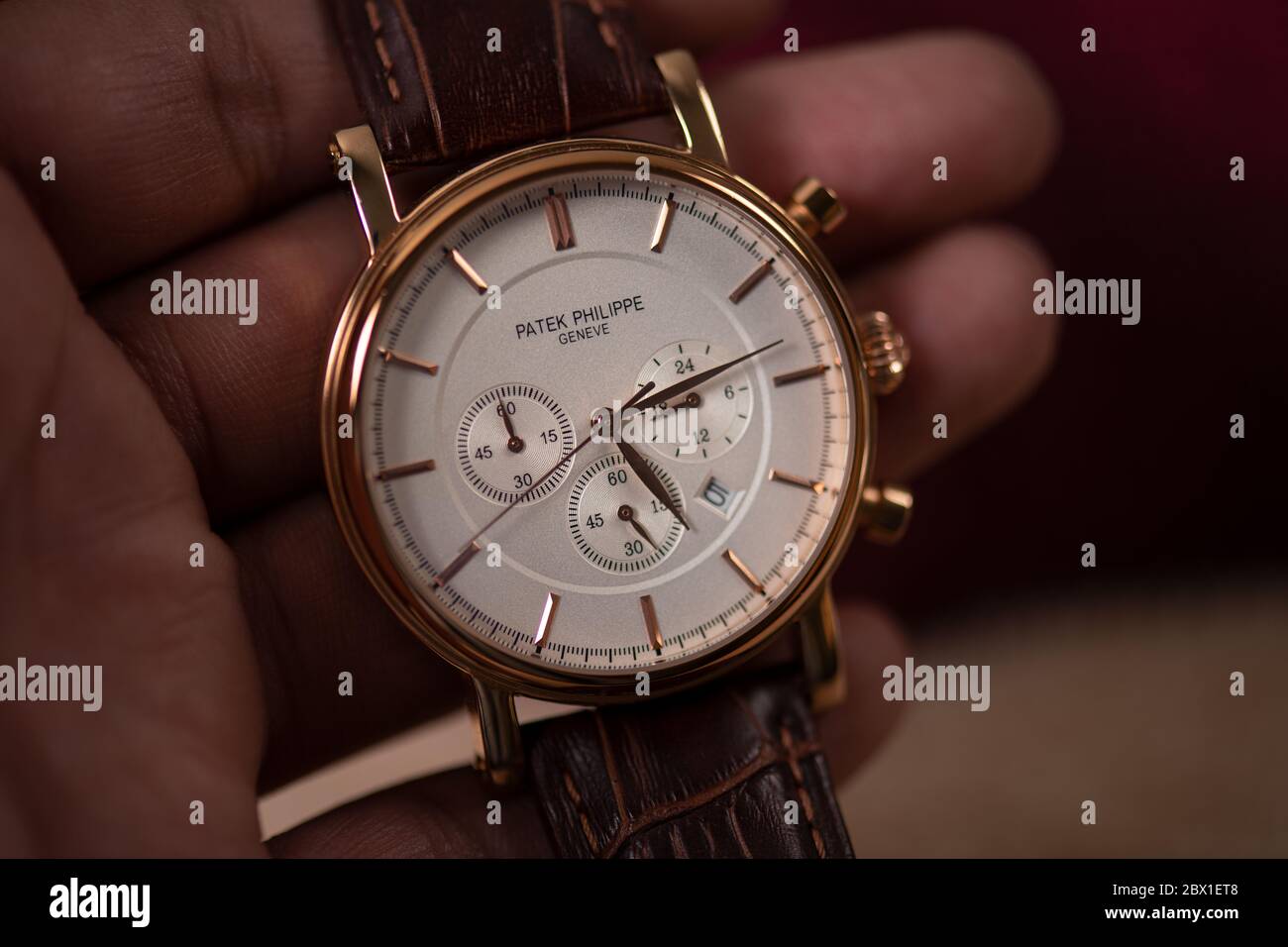 Patek Philippe Homme montre poignet Banque D'Images
