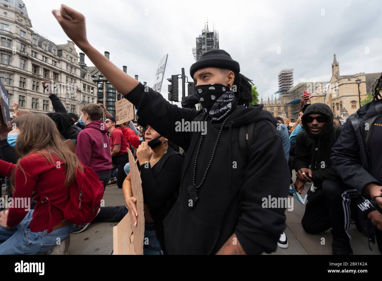 Les Black Lives comptent des manifestations à Londres, au Royaume-Uni. 03 juin 2020. Les manifestants participent à une manifestation organisée par le groupe Black Lives Matter à Hyde Park pour l'américain George Floyd qui est mort alors qu'il était arrêté par la police américaine Derek Chauvin. Sa mort a provoqué des troubles civils dans certaines villes américaines. Banque D'Images