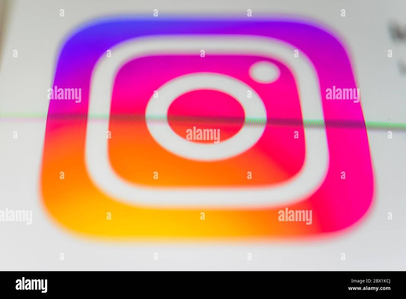 Instagram App, réseau social, icône d'application, capture d'écran, smartphone, détails, plein écran Banque D'Images