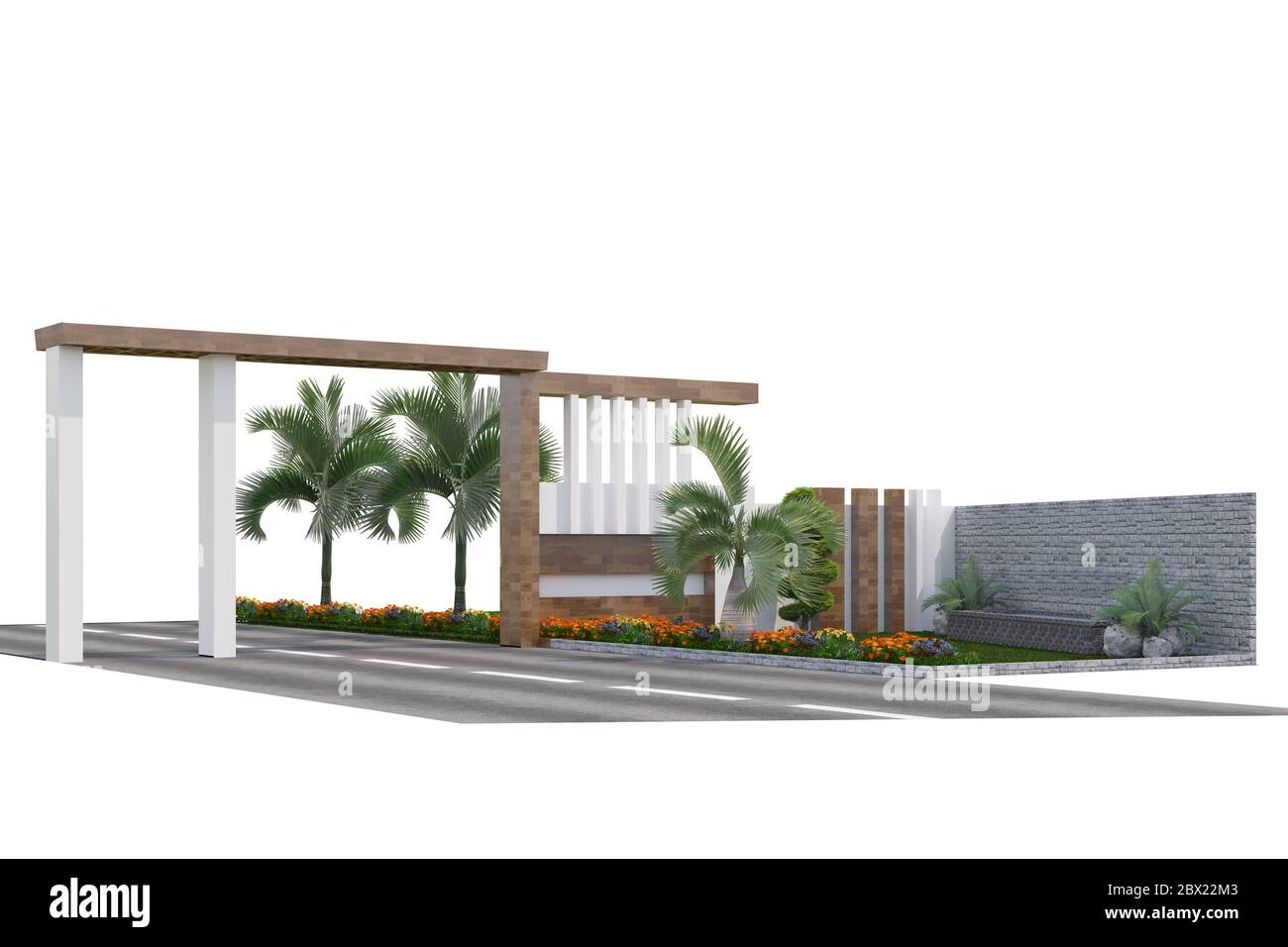 conception 3d d'élévation de porte pour l'architecture Banque D'Images