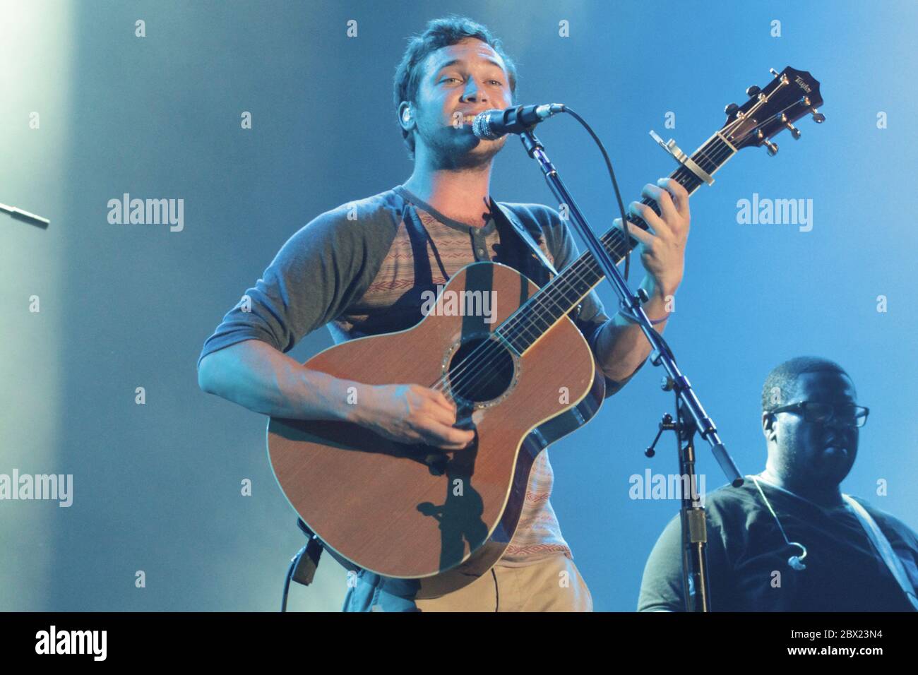 RIO DE JANEIRO, 21.09.2013: Phillip Phillips se produit sur la scène principale du Rock à Rio V à Rio de Janeiro (Néstor J. Beremnum) Banque D'Images