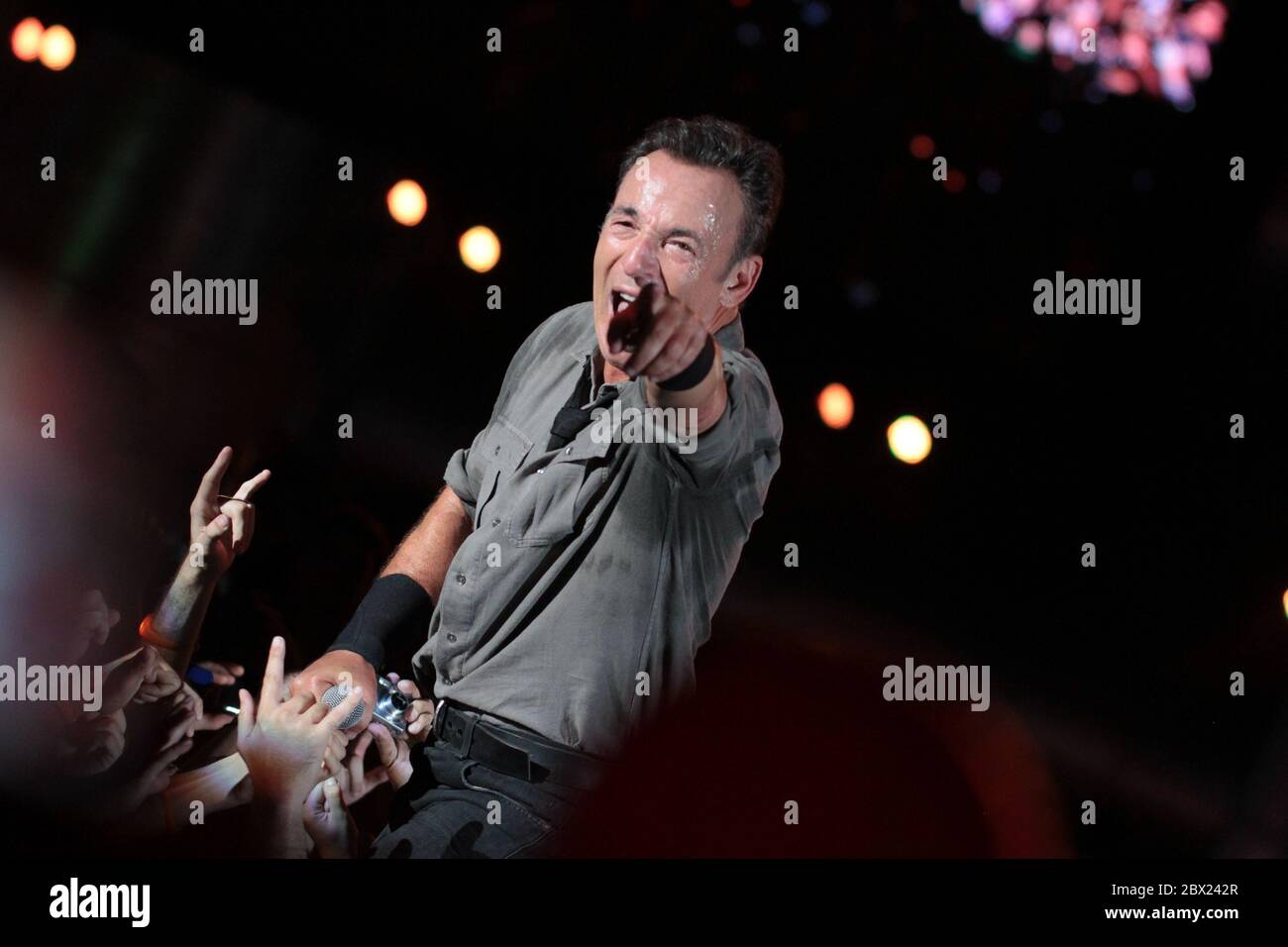 RIO DE JANEIRO, 21.09.2013 : Bruce Springsteen et le groupe E Street se produit sur la scène principale de Rock à Rio V à Rio de Janeiro (Néstor J. Beremnum) Banque D'Images